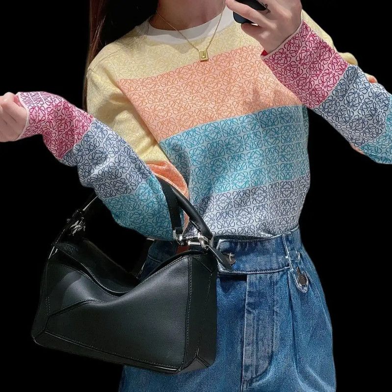 Loewe Loewe Color Block Knit Long Sleeve Top 0089 Size S / US 4 / IT 40 - 1 Thumbnail