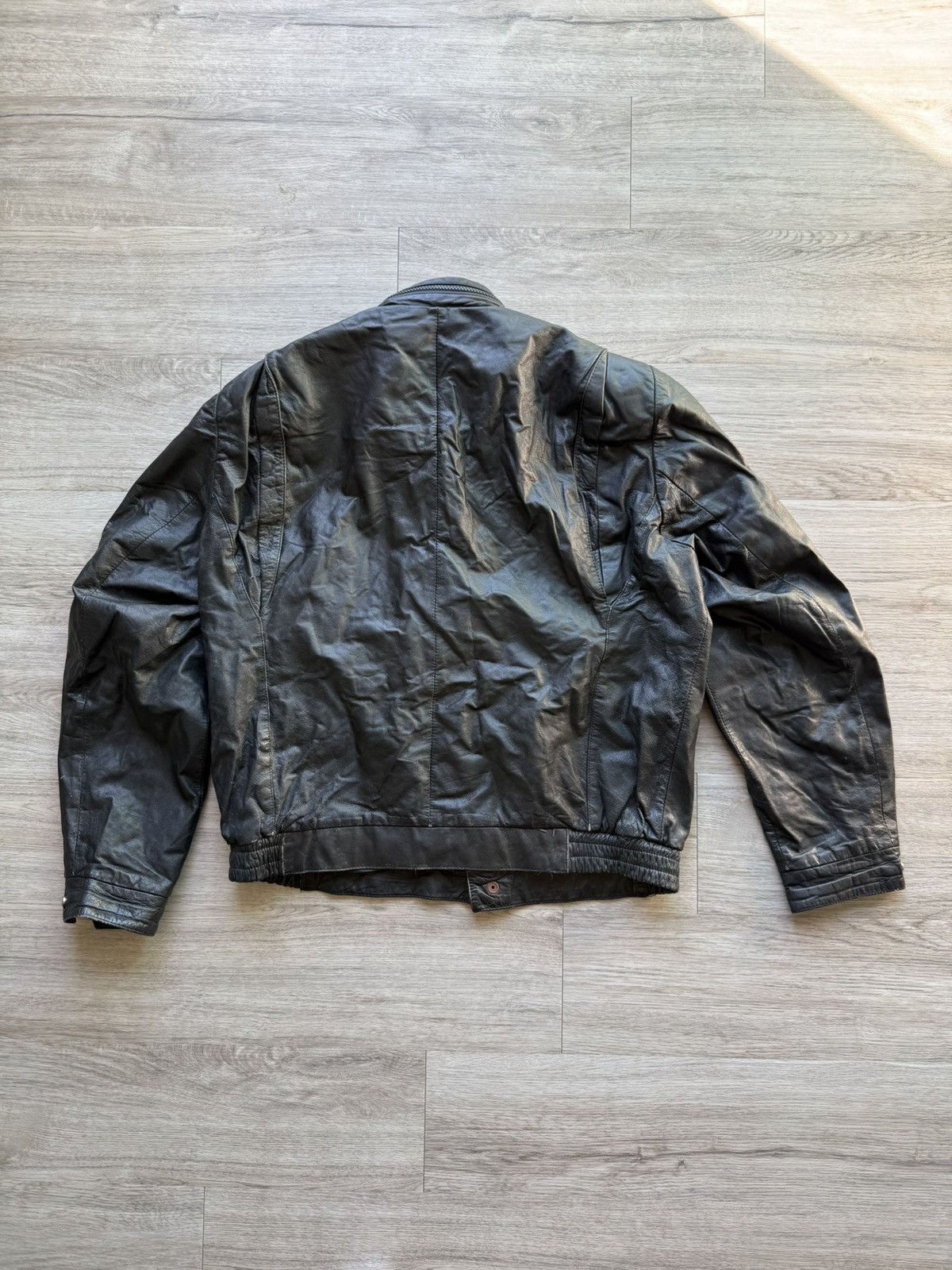 Vintage CRAZY Vintage Cropped Leather Jacket Size US L / EU 52-54 / 3 - 2 Thumbnail