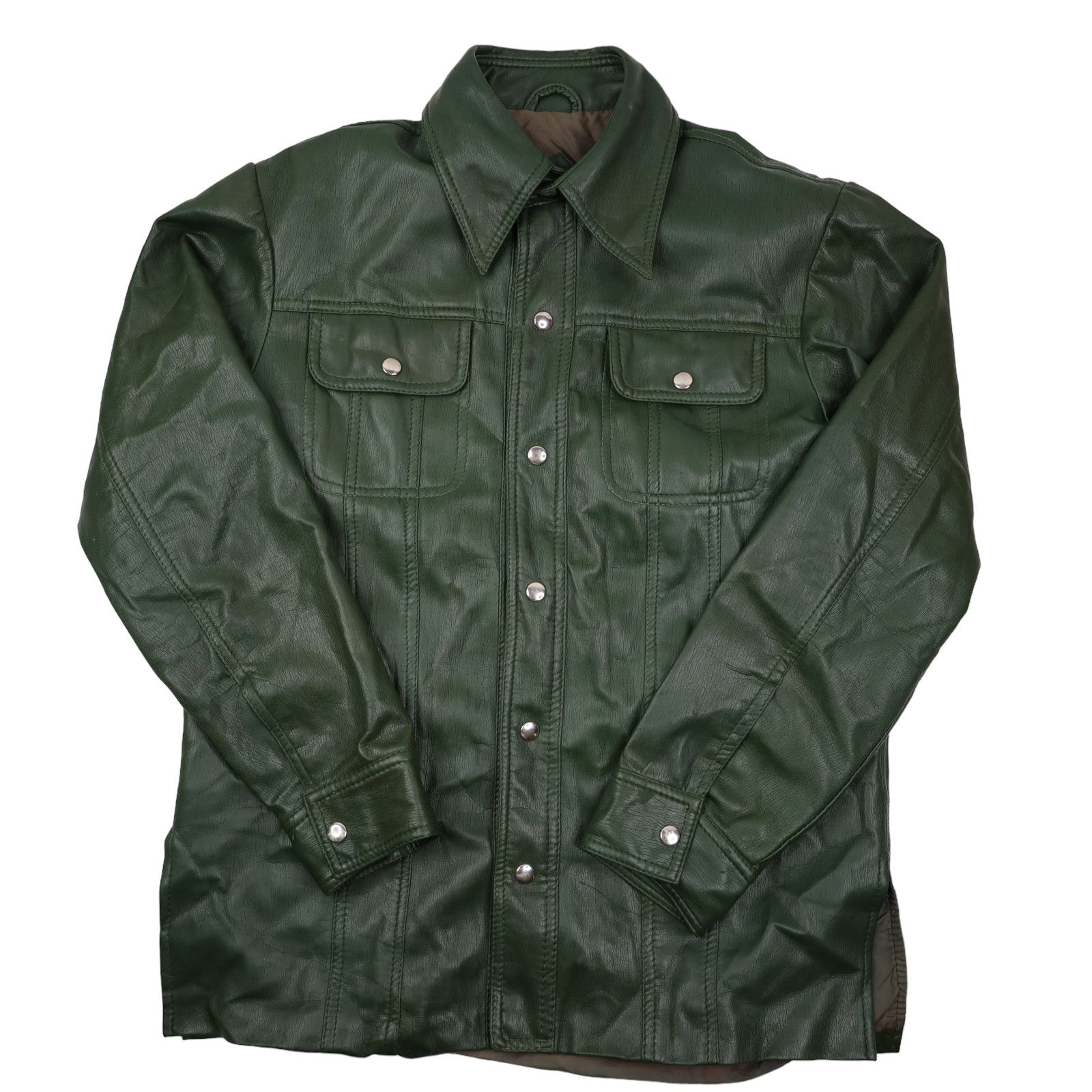 image of Vintage 70's Brigadier By Halco Pvc Jacket in Green, Men's (Size Medium)