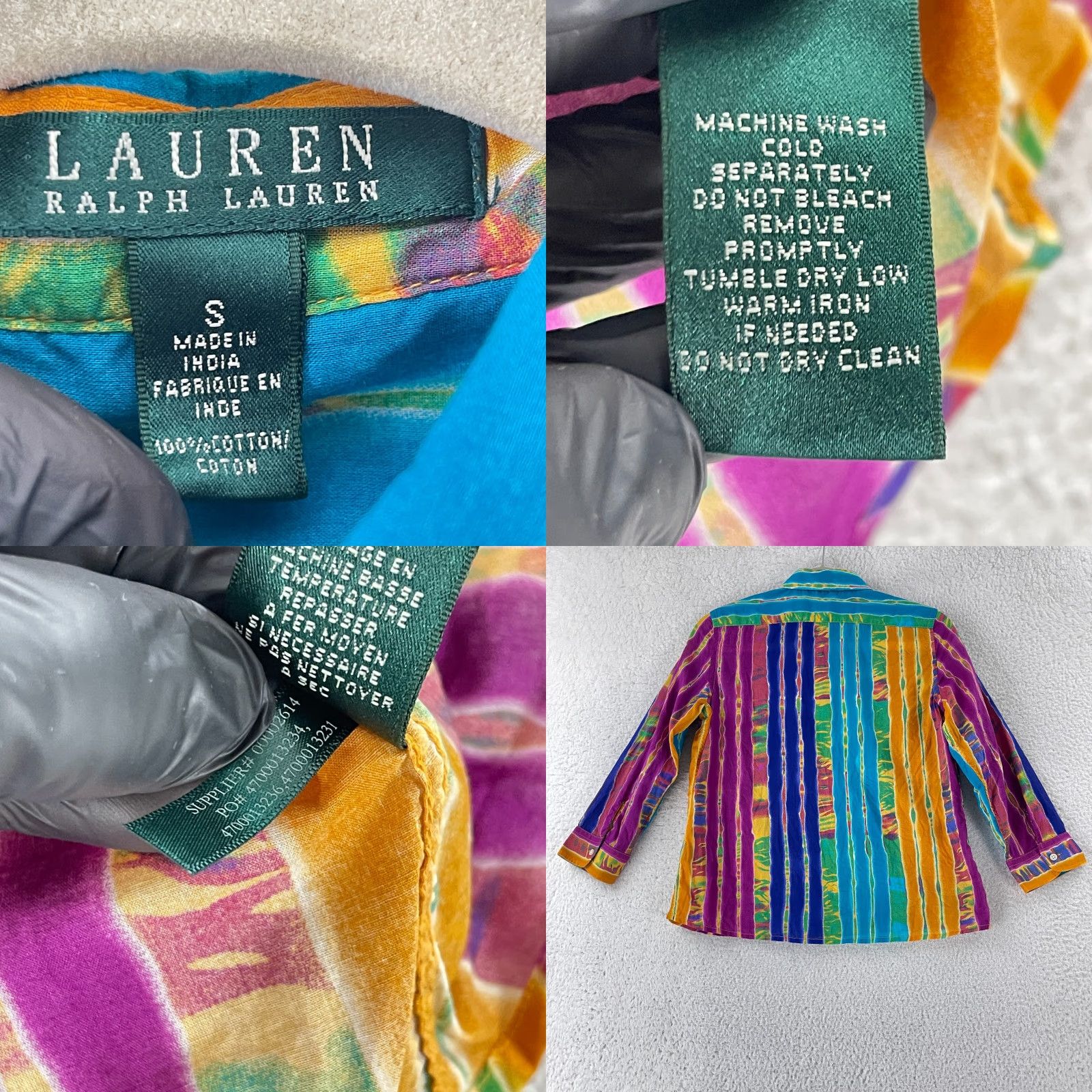 Ralph Lauren Lauren Ralph Lauren Button-Up Shirt Women Small Purple Stripe Long Sleeve Cotton Size S / US 4 / IT 40 - 8 Thumbnail