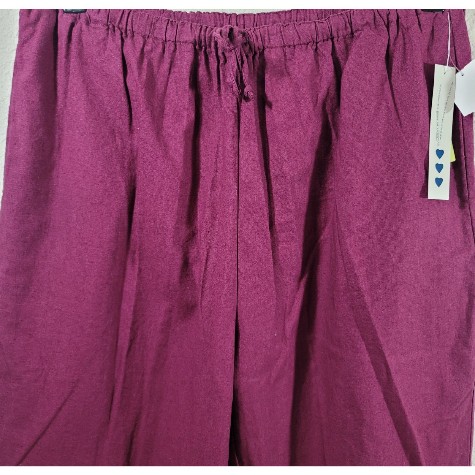 Other Three Hearts Burgundy Cropped Drawstring Pants XL NWT Size 34" / US 12 / IT 48 - 6 Thumbnail