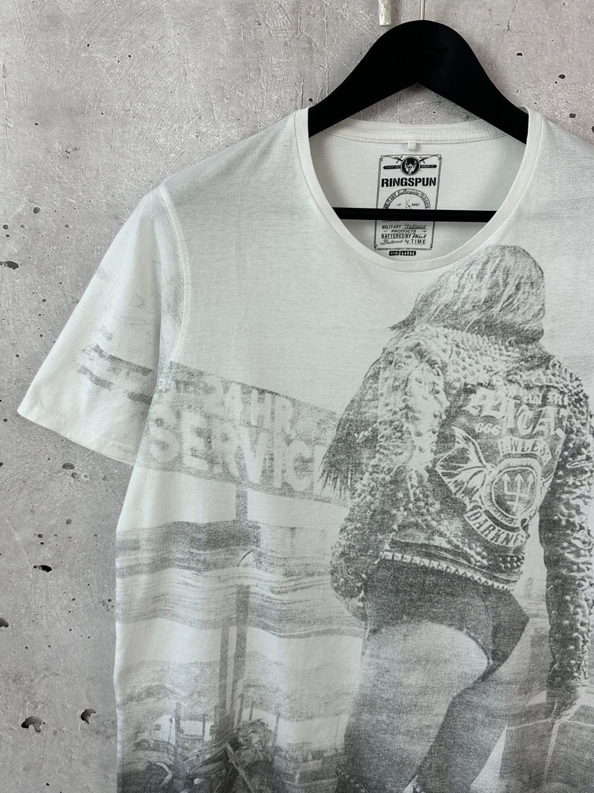 Ringspun Vintage Ringspun Printed White T-shirt Size US L / EU 52-54 / 3 - 3 Thumbnail