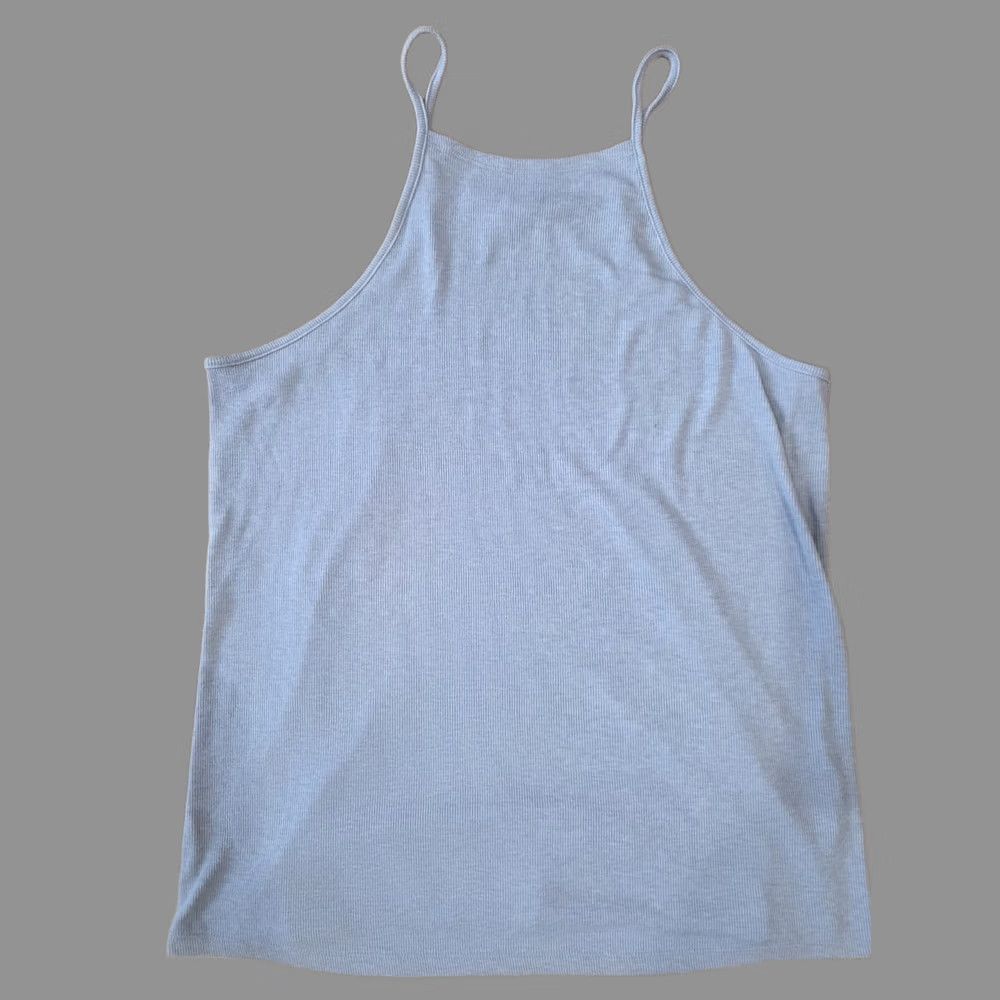 Victoria's Secret Victoria’s Secret Sleepwear Ribbed Tank Top XL Spaghetti Strap Camisole Crew Neck Sleeveless Tie Breathable Stretch Gray Women Regular Shirt Size XL / US 12-14 / IT 48-50 - 1 Thumbnail