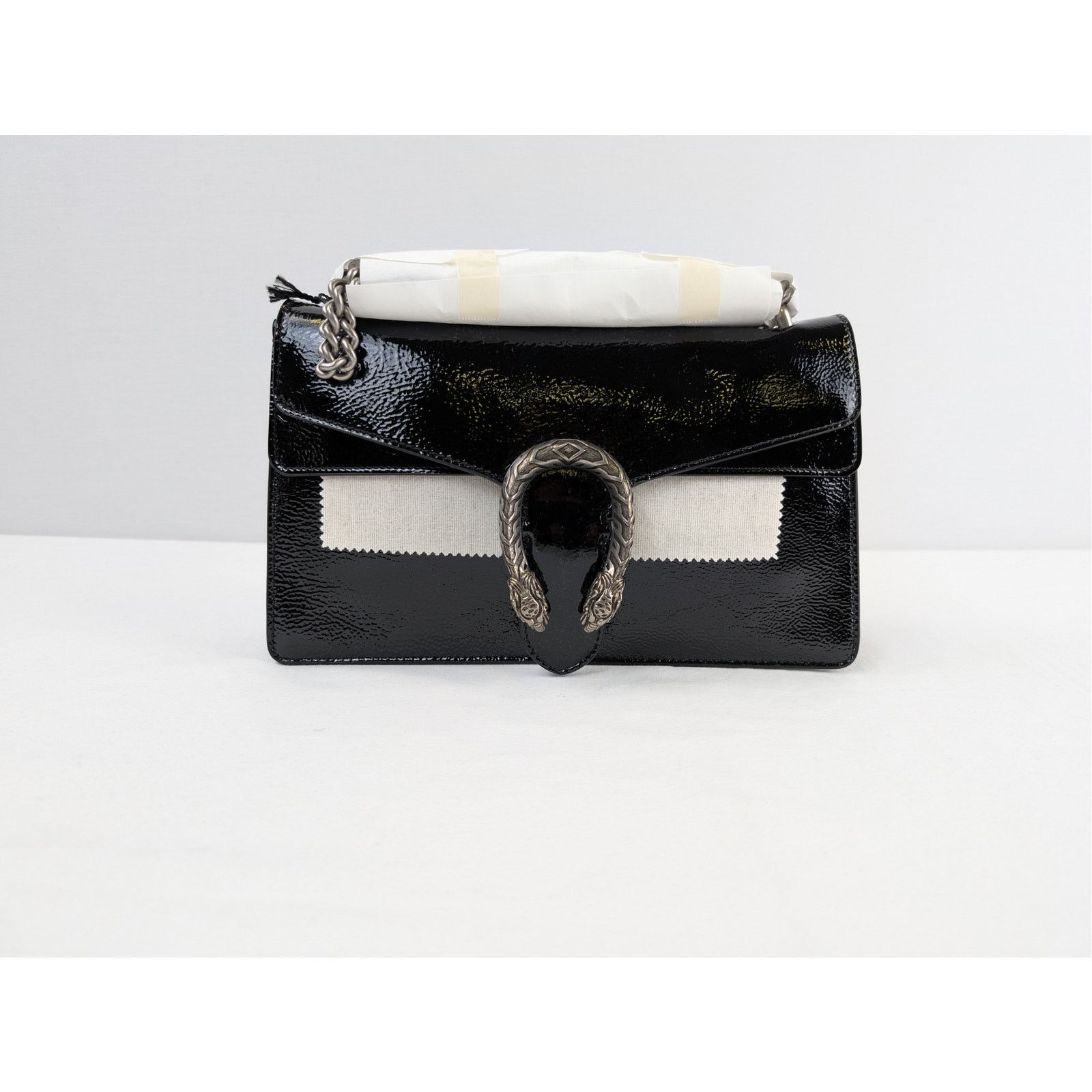 Gucci o1rshd1 Dionysus Shoulder Bag in black Patent Calf Leather Size ONE SIZE - 1 Thumbnail