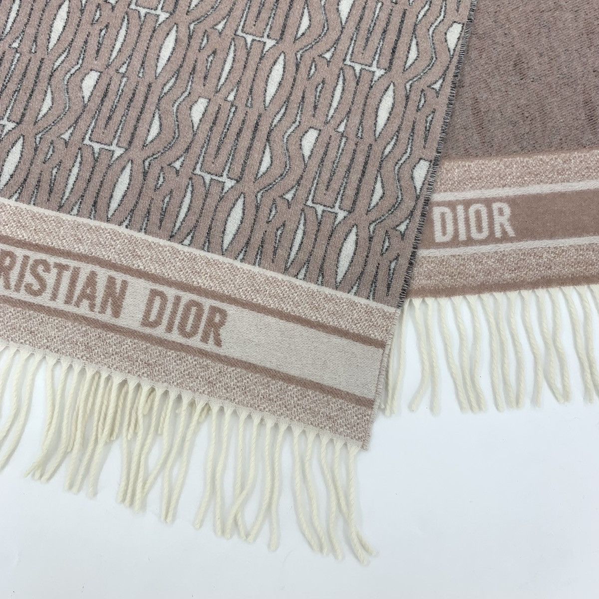 Dior Dior color blocking logo letters full print cashmere scarf Size ONE SIZE - 7 Thumbnail