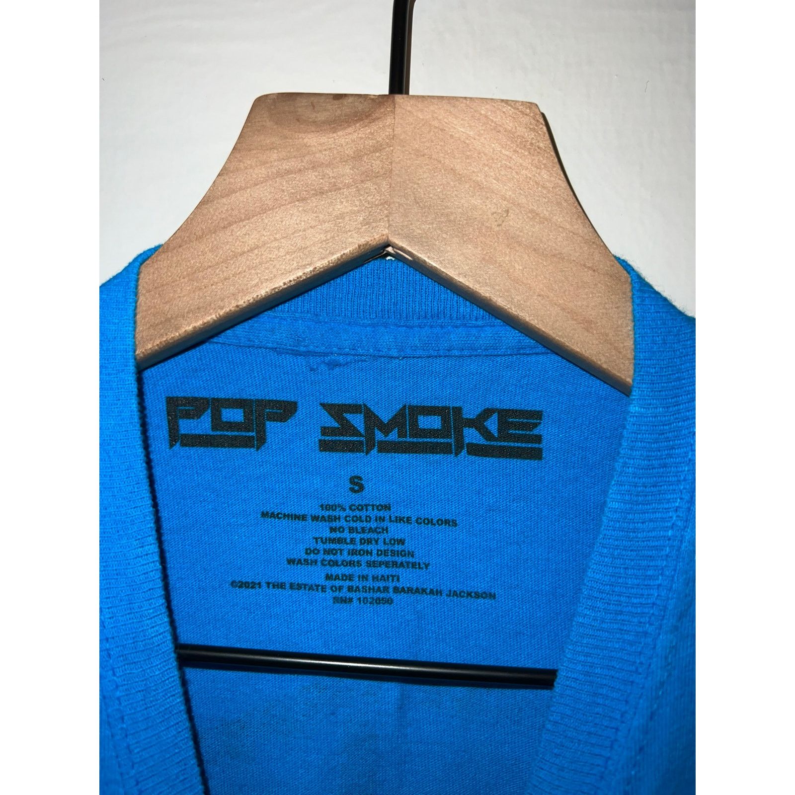 Band Tees Pop Smoke Shirt King Of New York Rap Rapper Blue Tee Small Size US S / EU 44-46 / 1 - 5 Thumbnail