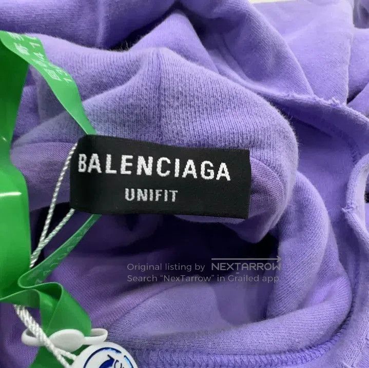 Balenciaga Balenciaga SS22 Purple Logo Hoodie with Distressed Details. Size US M / EU 48-50 / 2 - 2 Thumbnail
