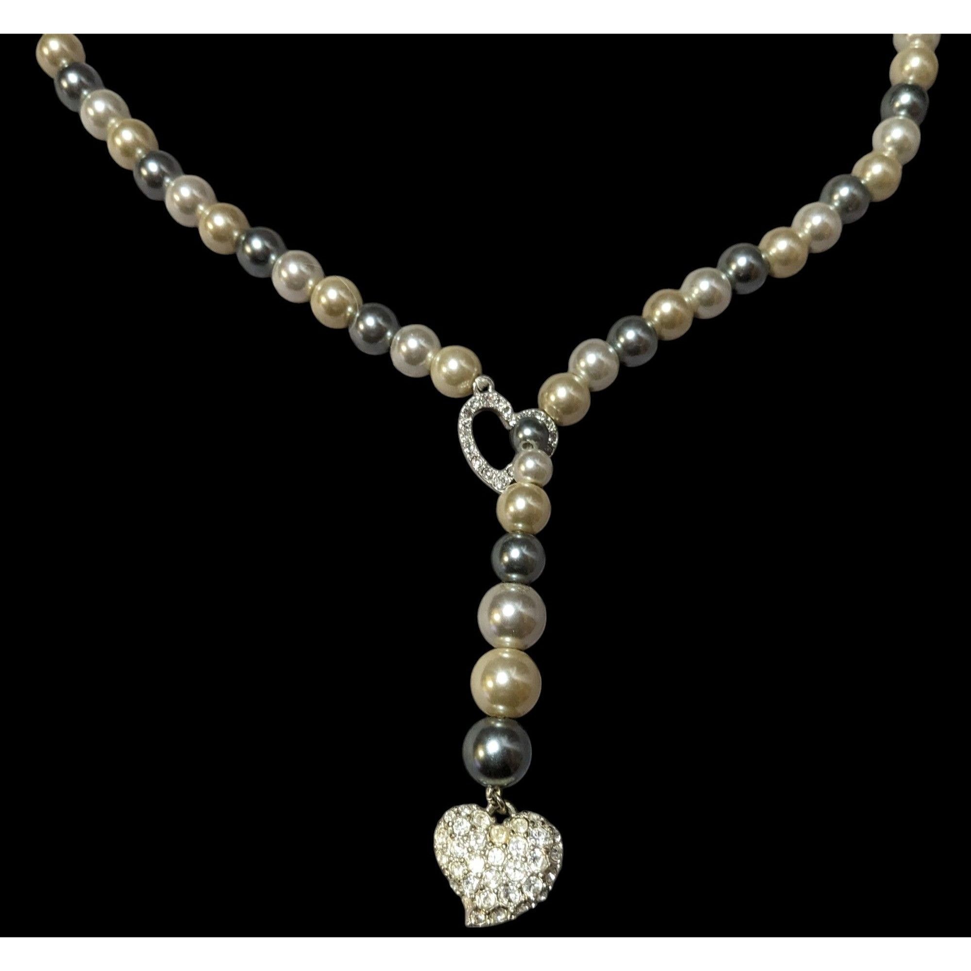 Other Vintage Avon Grey And White Faux Pearl Silver Tone Rhineston Size ONE SIZE - 5 Thumbnail