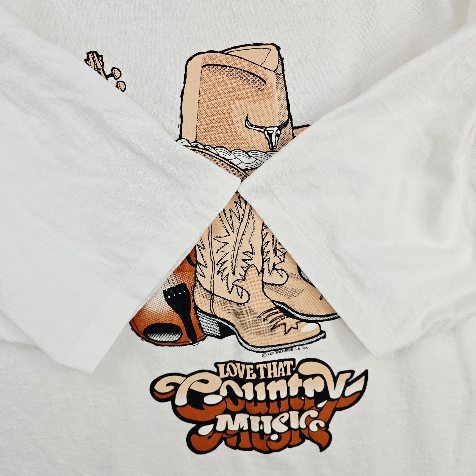 Other Vintage Love That Country Music Shirt XL White Boots Hat Size US XL / EU 56 / 4 - 5 Thumbnail