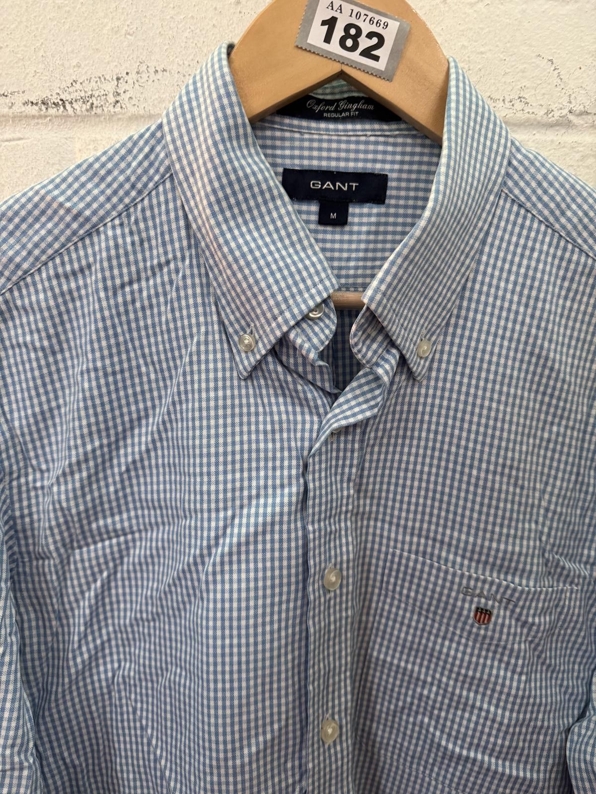 Gant GANT Men's Blue and White Checked Button-Up Shirt Size US M / EU 48-50 / 2 - 3 Thumbnail