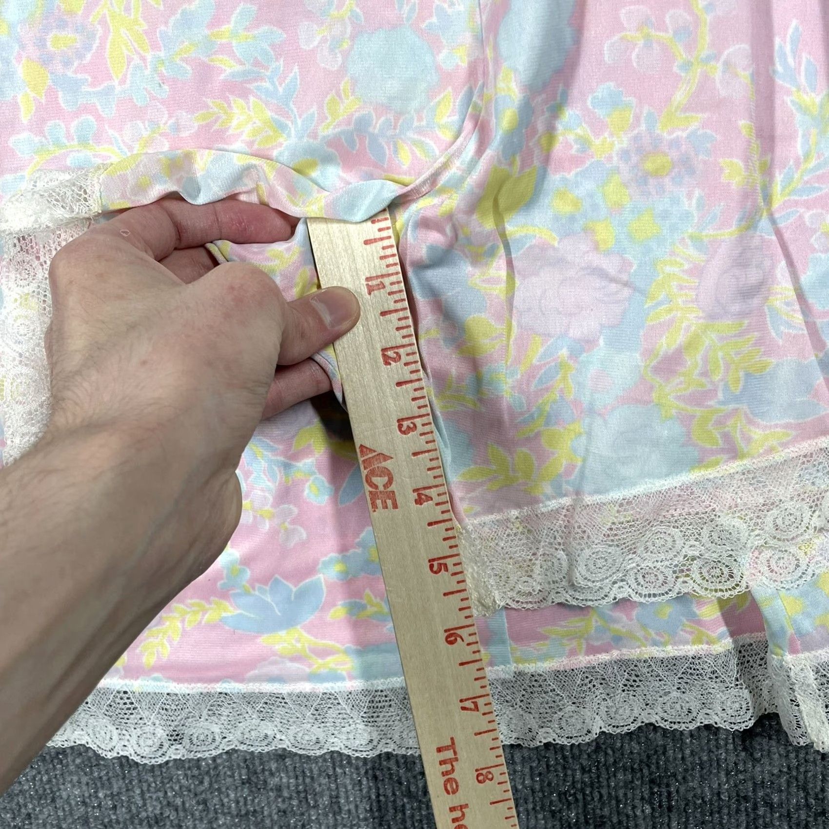 Vintage VINTAGE 60s 70s Chemise & Bloomer Set Pink Floral Lingerie American Maid Lace Shirt Bloomers Womens Size ONE SIZE - 7 Thumbnail