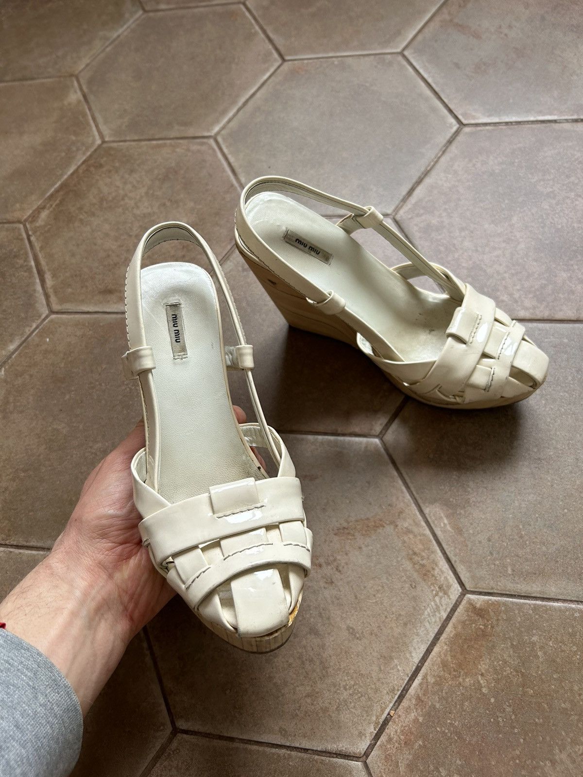 Miu Miu Miu Miu Leather Wooden Clogs Size US 6 / IT 36 - 3 Thumbnail