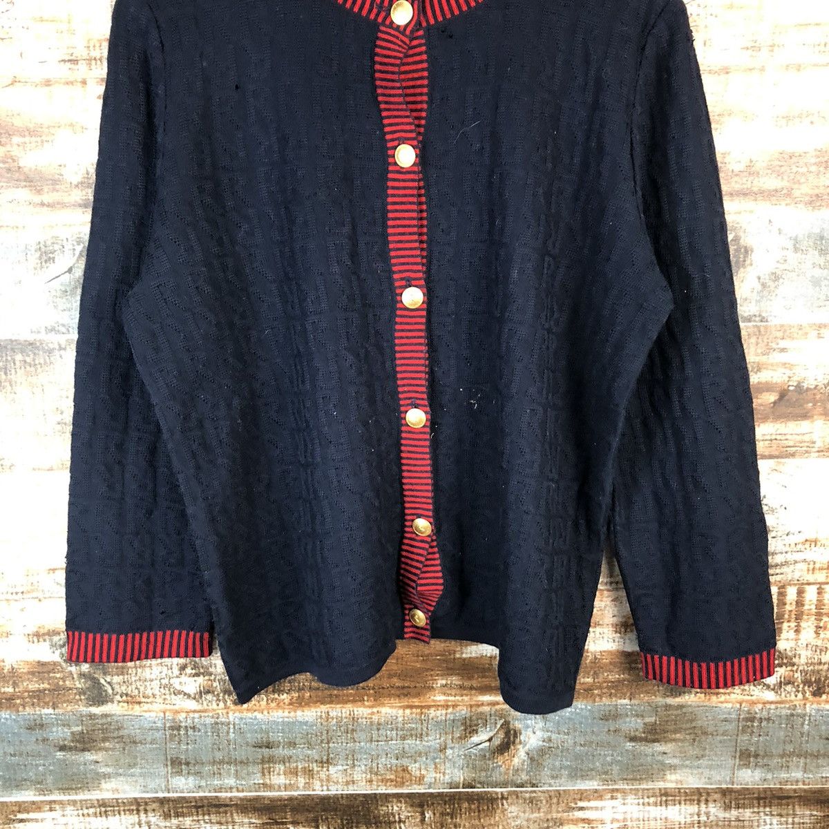Roberta di Camerino Roberta di Camerino Darkblue Patterned Cardigans #A1362 Size S / US 4 / IT 40 - 6 Thumbnail