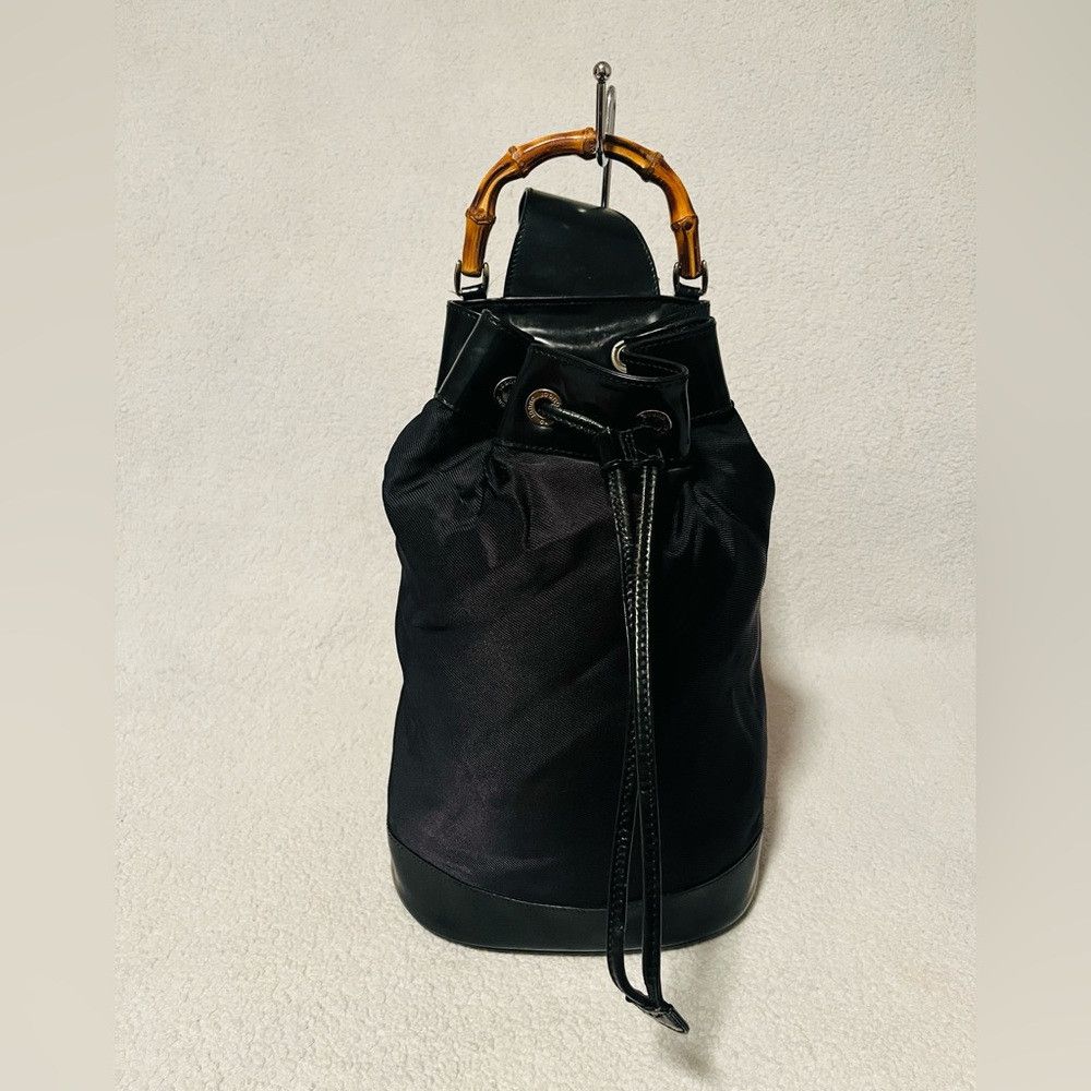Gucci Gucci Nylon/Patented Leather Black Bucket/Sling Bag Size ONE SIZE - 1 Thumbnail
