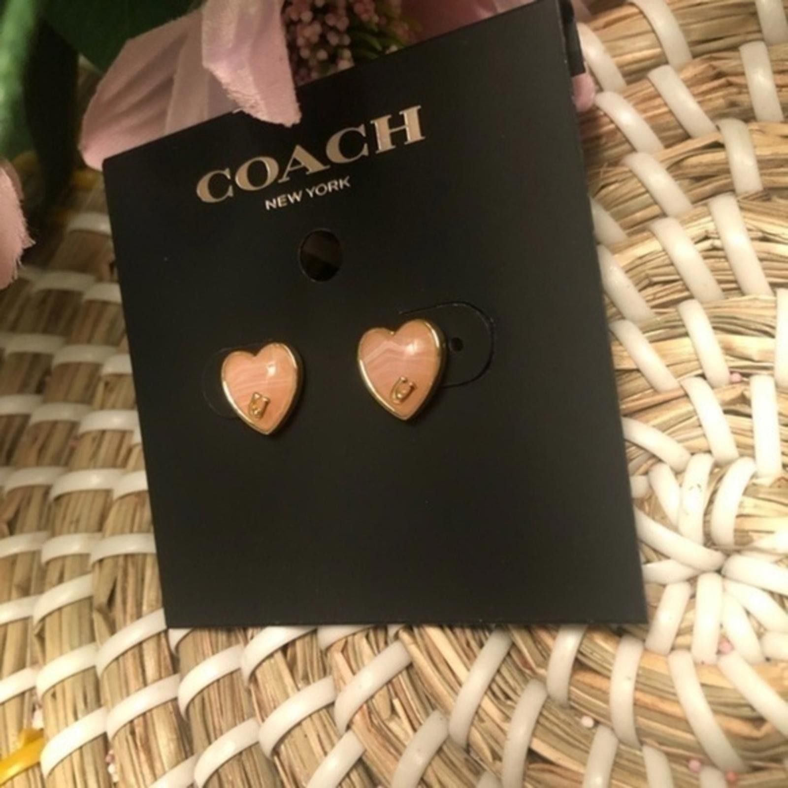 Coach Coach Heart Enamel Stud Earrings NWT Size ONE SIZE - 1 Thumbnail