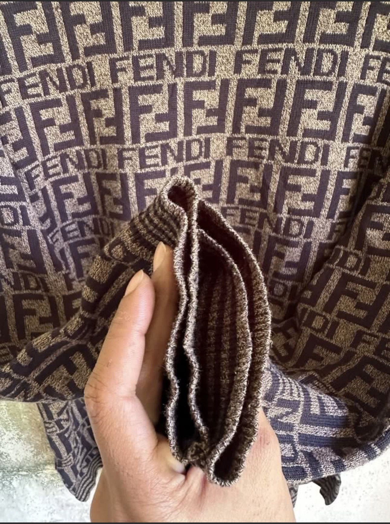 Fendi 🔅Rare🔅 Fendi Knitwear Zucca Monogram Logo Wool Sweater Size US M / EU 48-50 / 2 - 6 Thumbnail