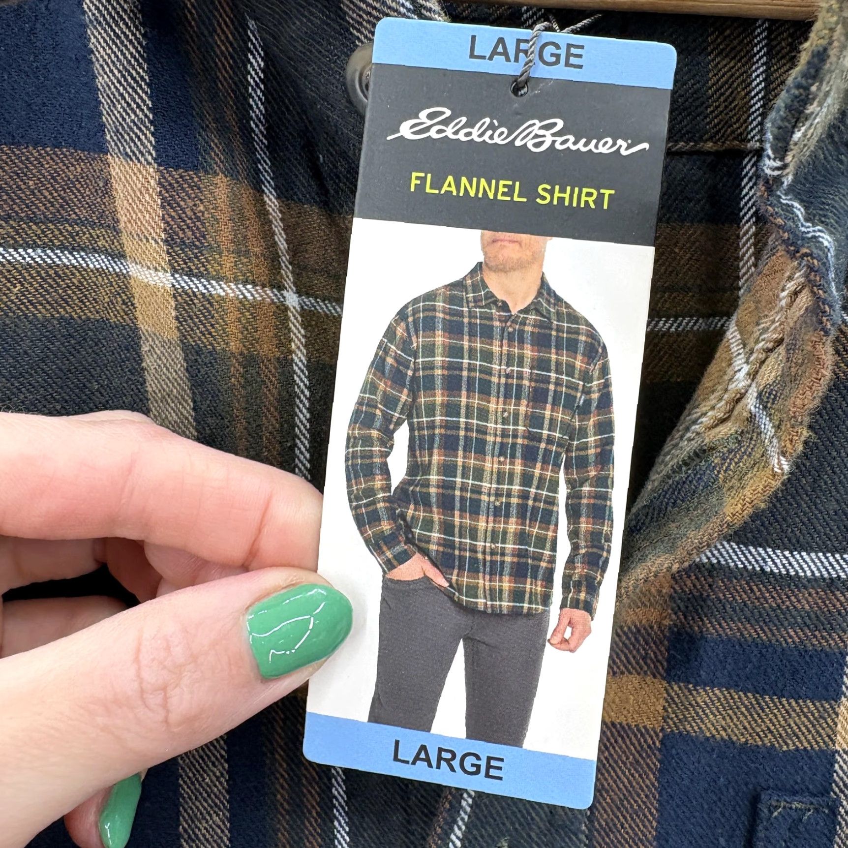 Eddie Bauer Eddie Bauer Shirt Mens Large Green Plaid Flannel Long Sleeve Button Up Hiking Size US L / EU 52-54 / 3 - 6 Thumbnail