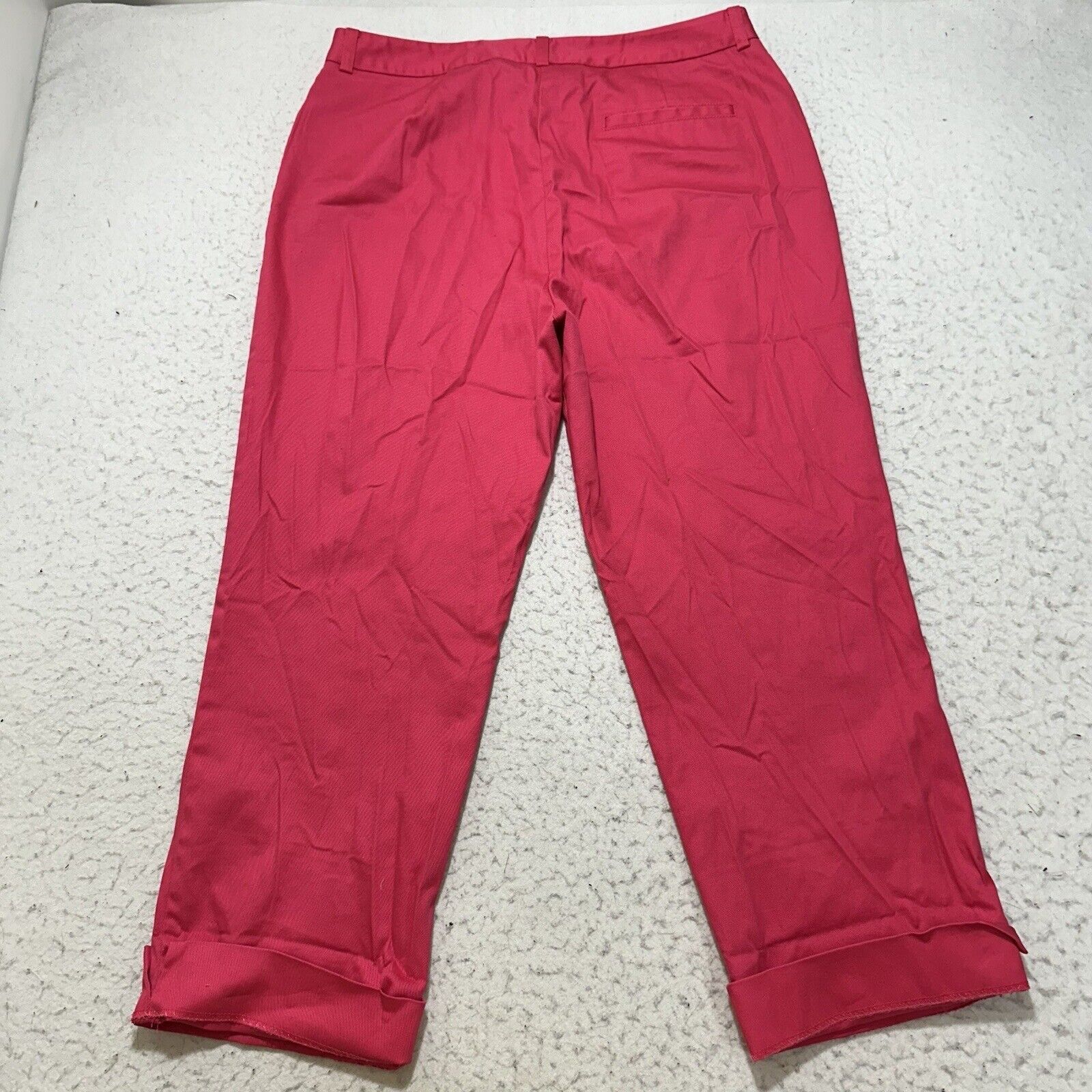 Jones New York Jones 12 Flat Front Hot Pink Pants 24" Inseam EasyCare Size 34" / US 12 / IT 48 - 8 Thumbnail