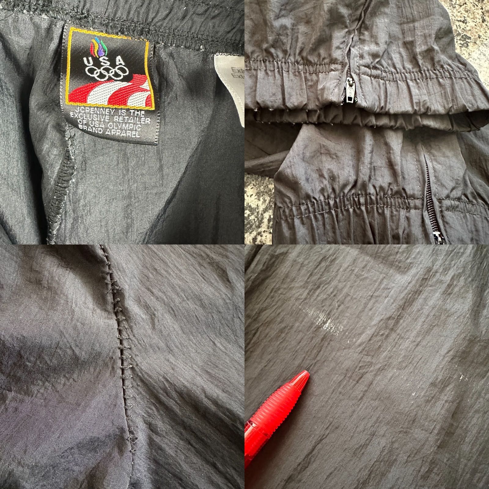 JCPenney J. C. Penney Track Pants Mens XL Black Nylon Pockets Zip Cuffs USA Olympics Size US 36 / EU 52 - 8 Thumbnail