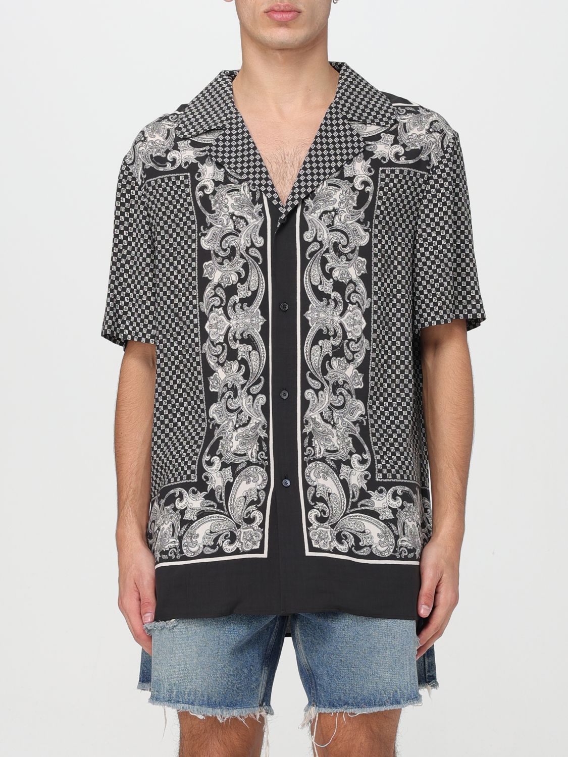 image of Balmain Shirt Men Black (Size 2XL)