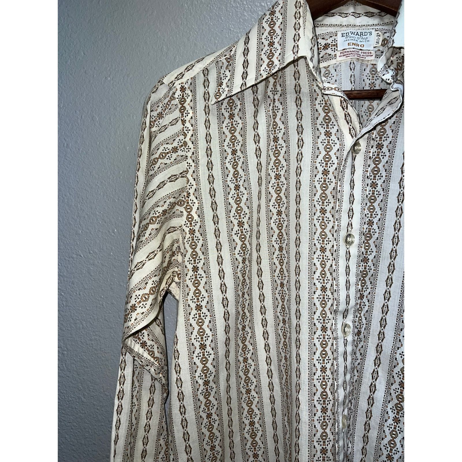 Vintage Vintage Geometrical Button Up Shirt Edwards Enro Dacron M Size US M / EU 48-50 / 2 - 3 Thumbnail