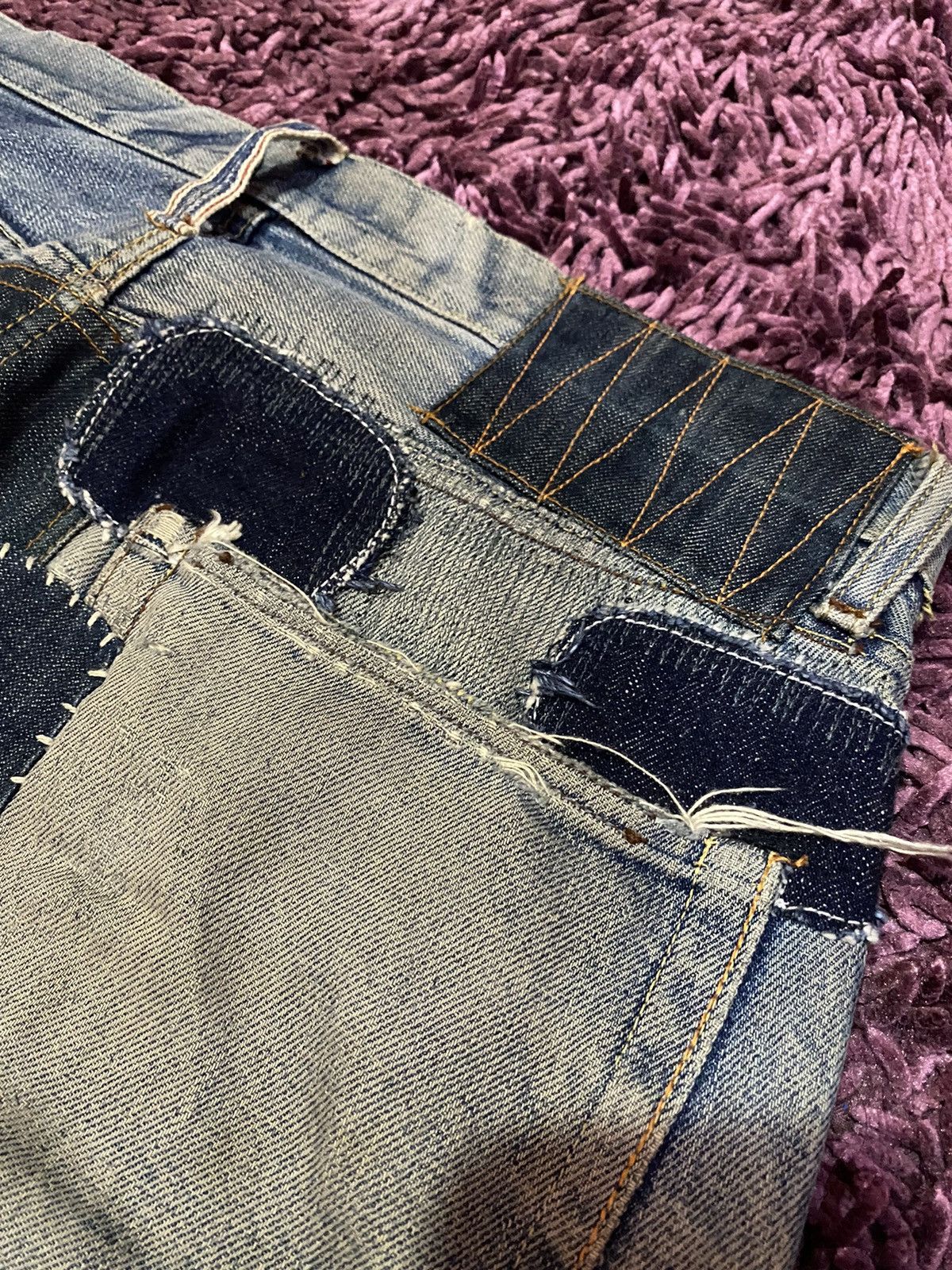 Vintage VTG Kapital Inspired Sashiko Boro Patchwork Jeans Selvedge Size US 33 - 12 Thumbnail