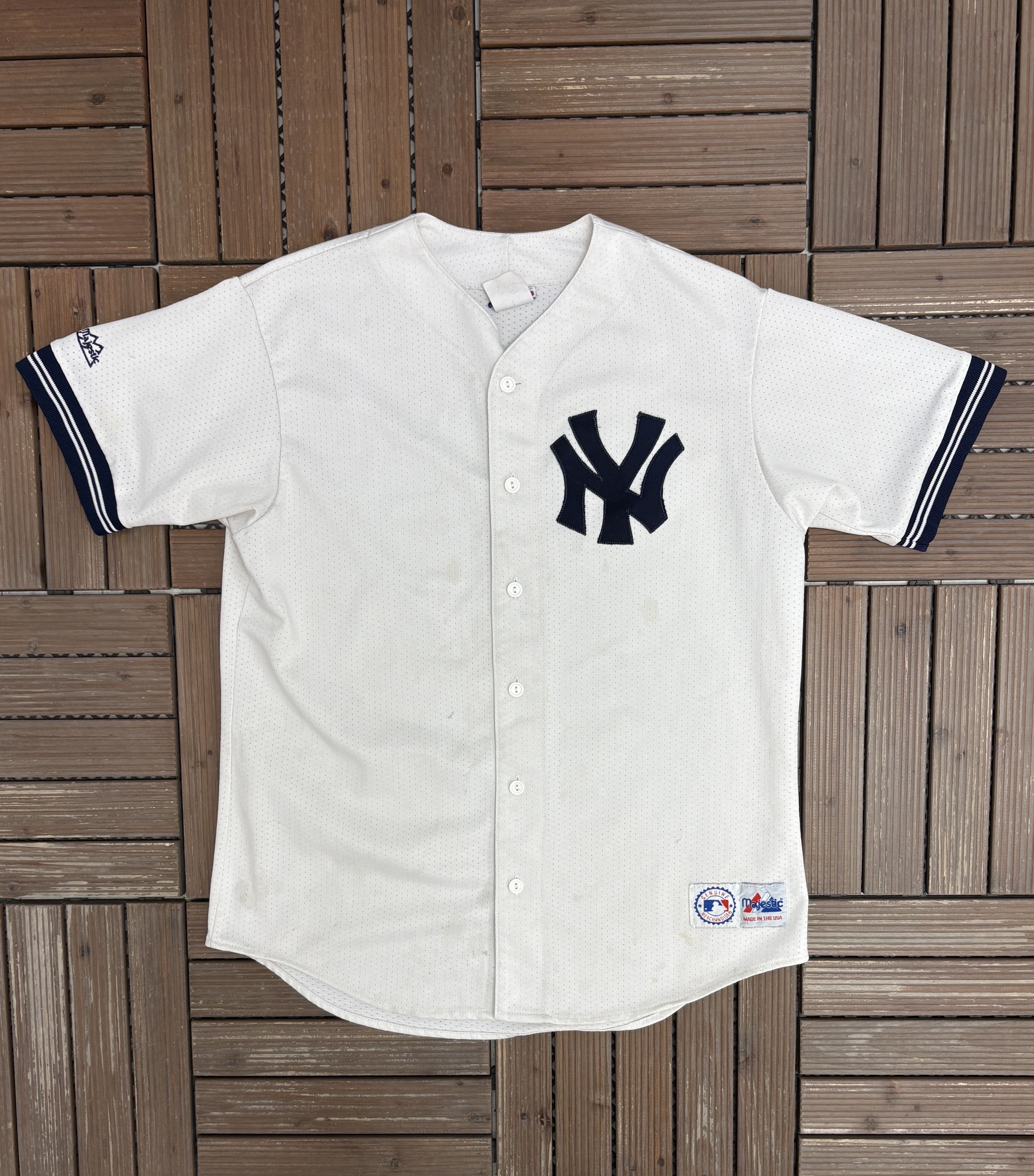 Majestic New York Yankees Vintage White Baseball Jersey Size US L / EU 52-54 / 3 - 1 Thumbnail