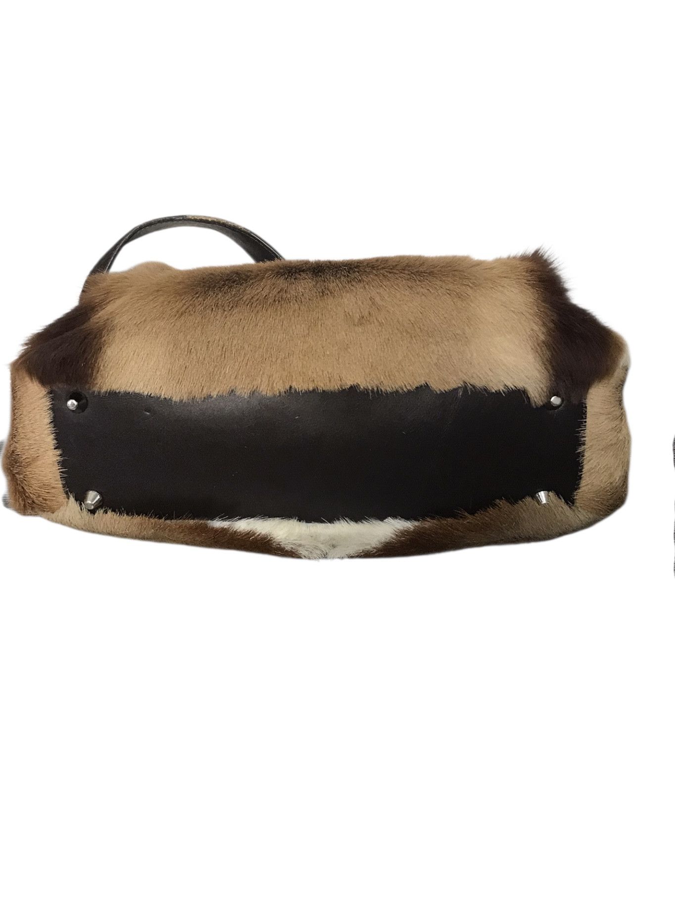 Genuine Leather Luna Borsa Genuine Leather Mink Fir Handbag Size ONE SIZE - 3 Thumbnail