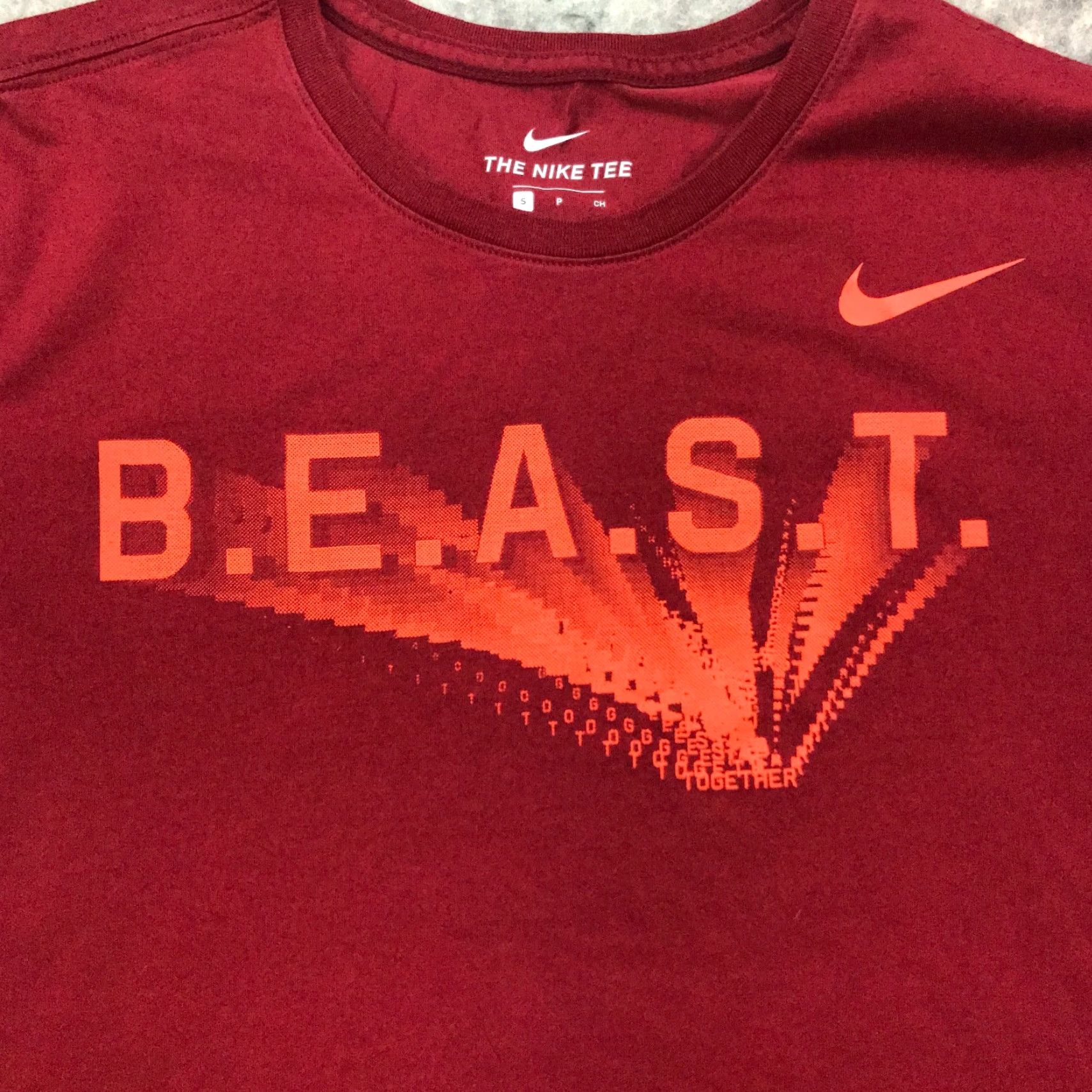 Nike Nike Beast Shirt Mens Small Red Dri-Fit Tee - B.E.A.S.T. Nike Dri-FIT Shirt Mens Small Red Size US S / EU 44-46 / 1 - 2 Thumbnail