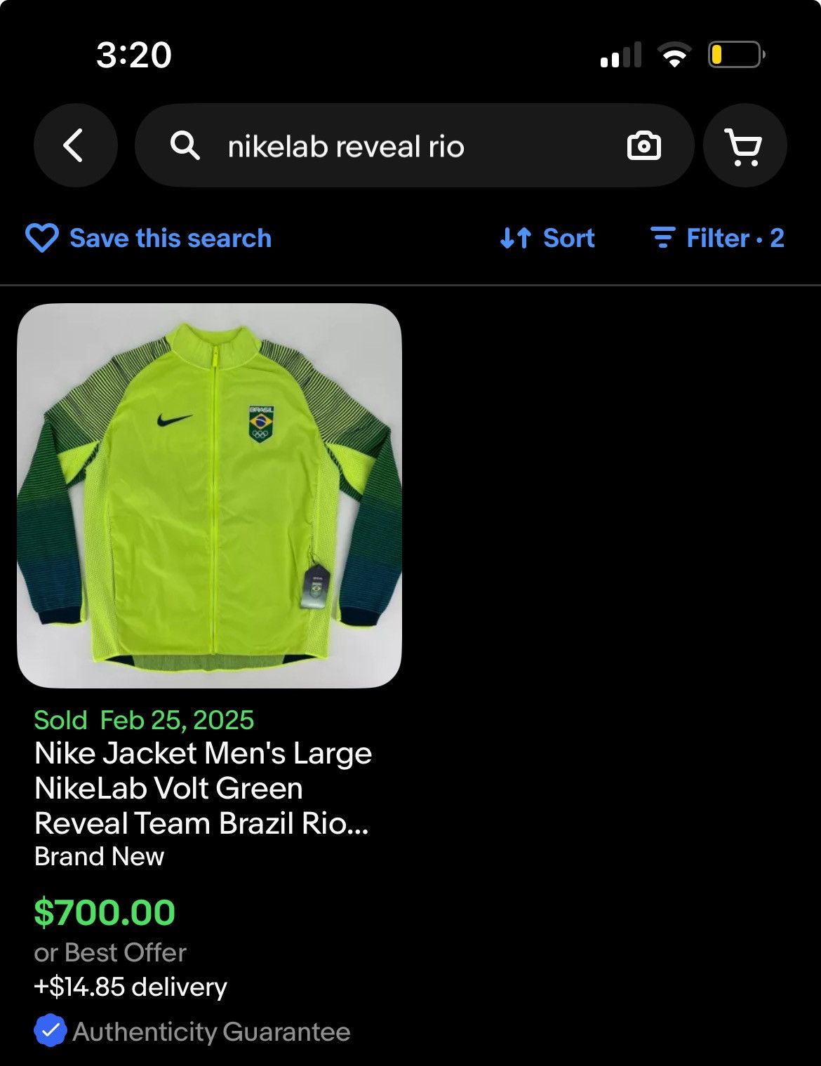 Nike Nike NikeLab Volt Green Reveal Team Brazil Rio Olympics 2016 Size US L / EU 52-54 / 3 - 5 Thumbnail