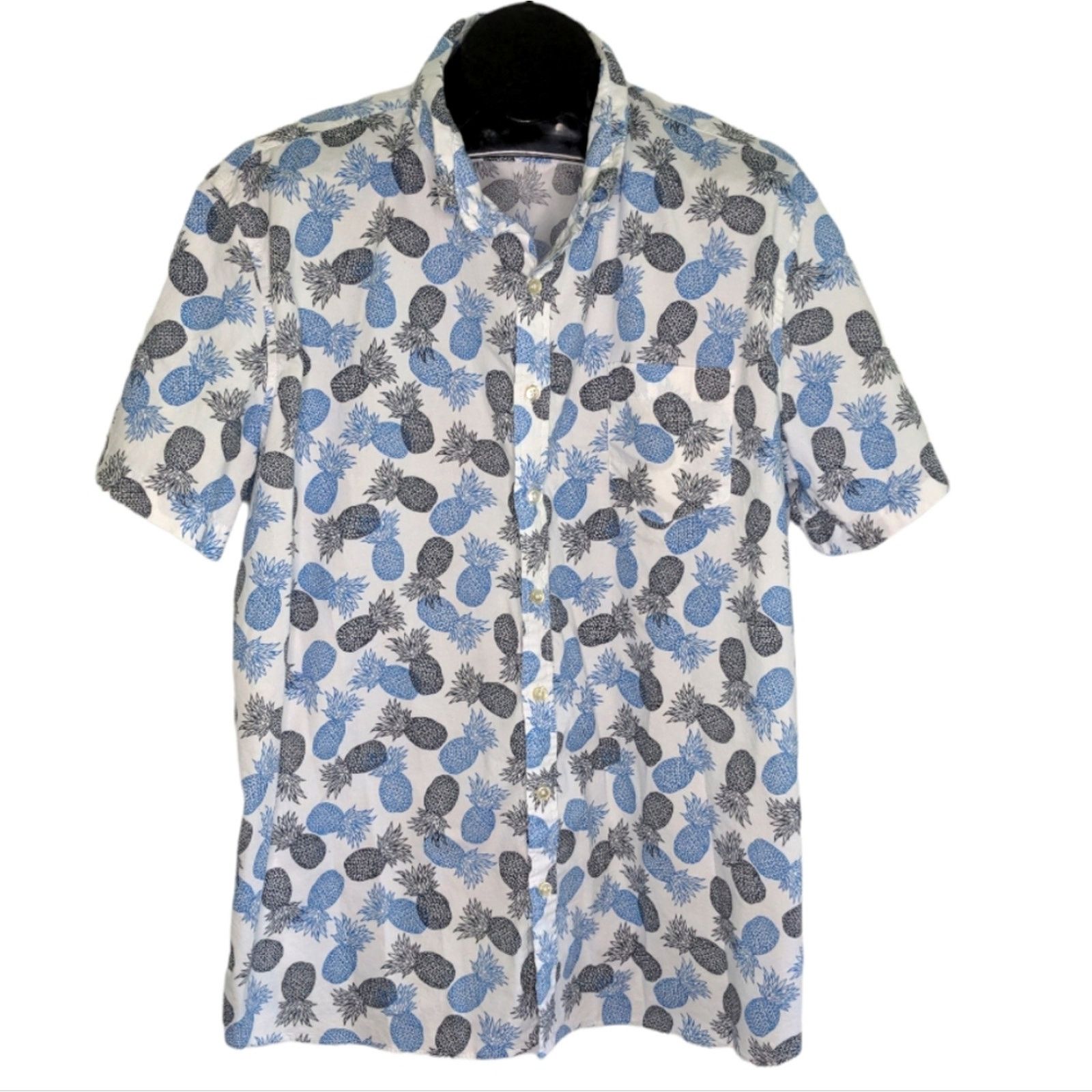 Sonoma SONOMA Blue Black Pineapple Hawaiian Style Shirt XXL Size US XXL / EU 58 / 5 - 1 Thumbnail