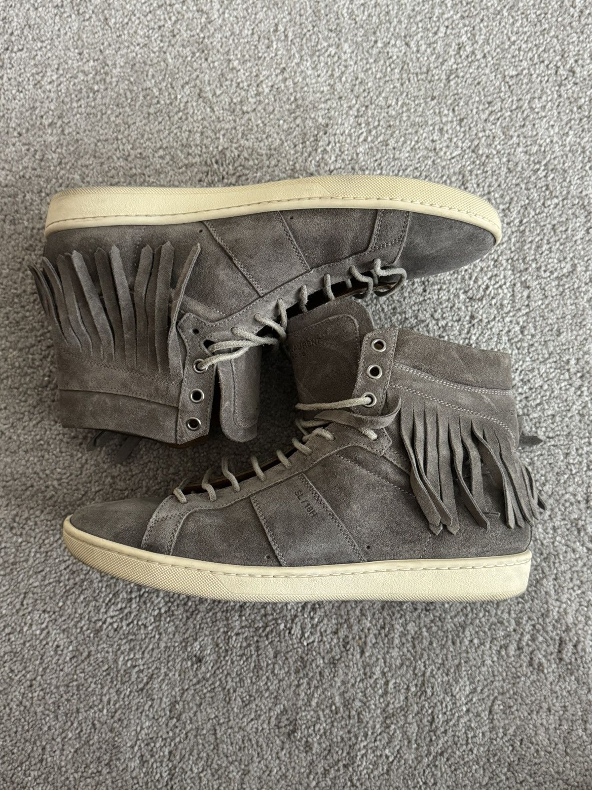 Saint Laurent Paris Saint Laurent Fringed High Top Size US 9 / EU 42 - 1 Thumbnail