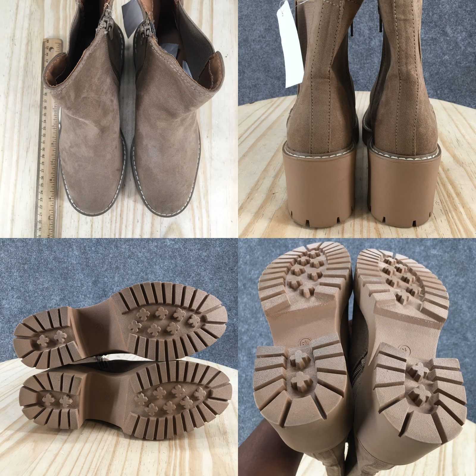 Vintage Universal Thread Boots Womens 6.5 Crispin Chelsea Zip Beige Casual Bootie Mens? No Size US 7 / IT 37 - 8 Thumbnail