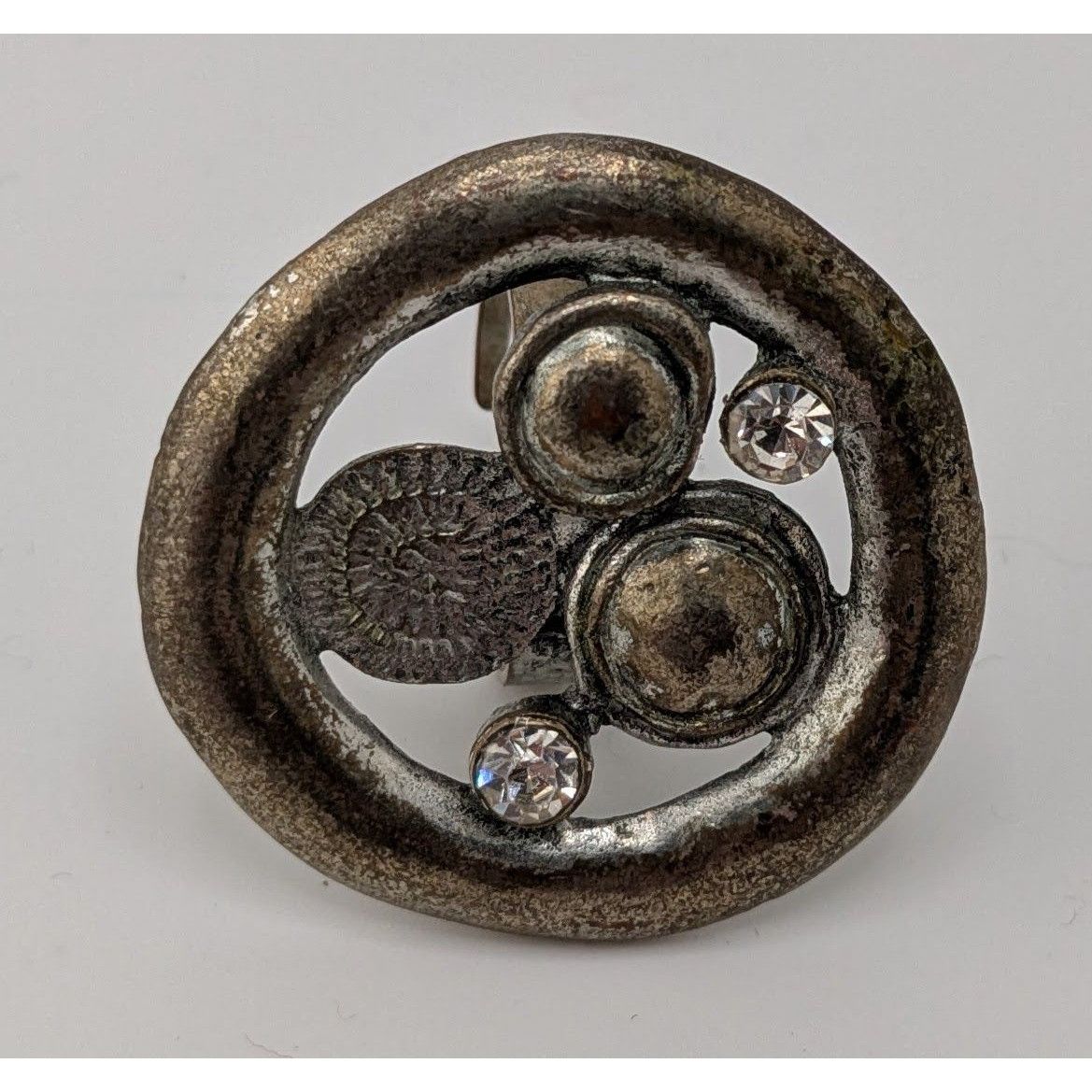 Other Vintage Brutalist Adjustable Ring With Abstract Circular Des Size ONE SIZE - 10 Thumbnail
