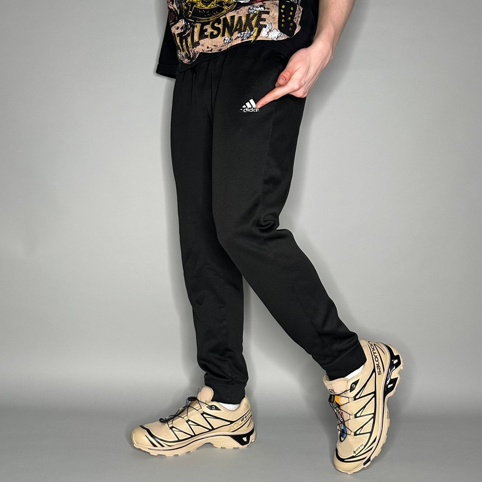 Adidas Vintage Y2K Adidas Sweatpants Mens M Slim Fit Black Joggers Size US 32 / EU 48 - 5 Thumbnail