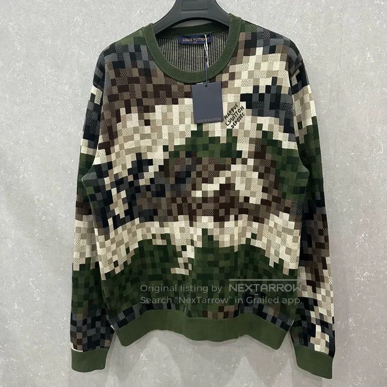 Louis Vuitton Louis Vuitton Faye Tung checkerboard studded letter sweate Size US XL / EU 56 / 4 - 1 Thumbnail