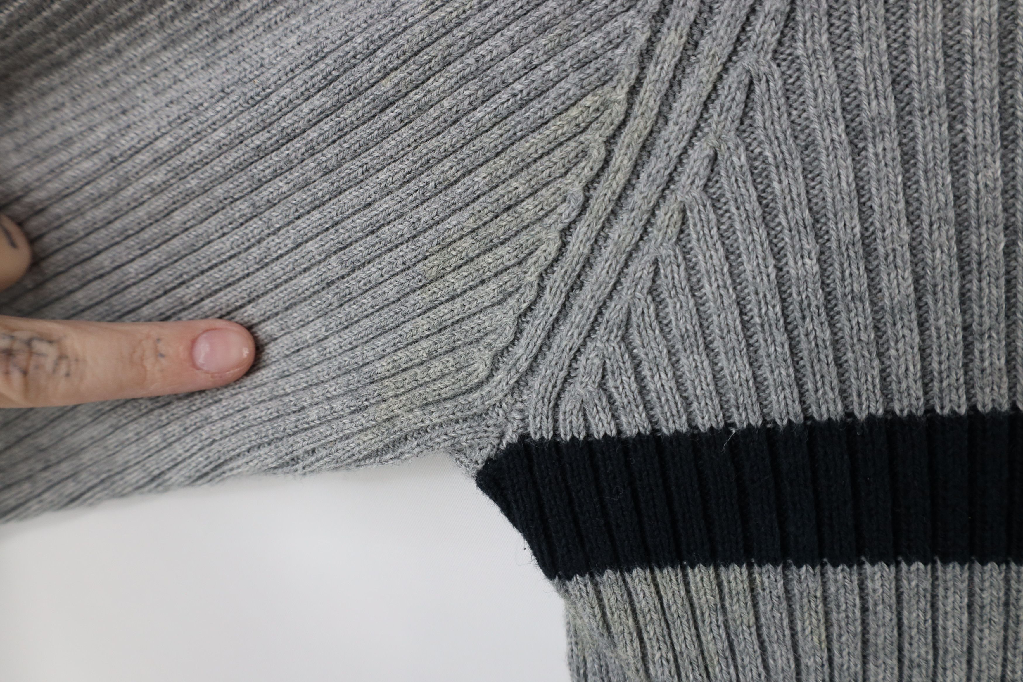 Ralph Lauren × Vintage Vintage 90s Ralph Lauren Ribbed Knit Turtleneck Sweater Gray Size US XL / EU 56 / 4 - 6 Thumbnail