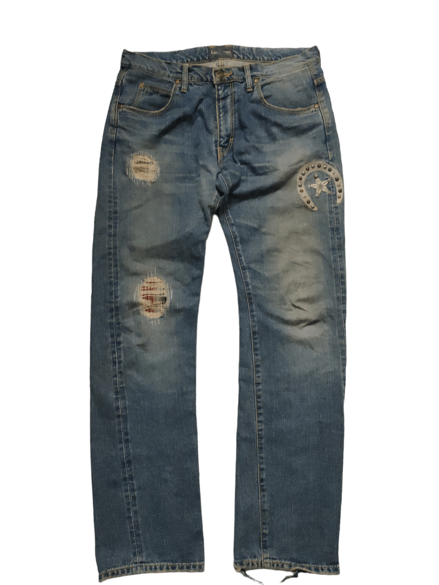 Lee × Vintage Vintage LEE Riders Selvage x Patch x Distressed Size US 32 / EU 48 - 1 Thumbnail