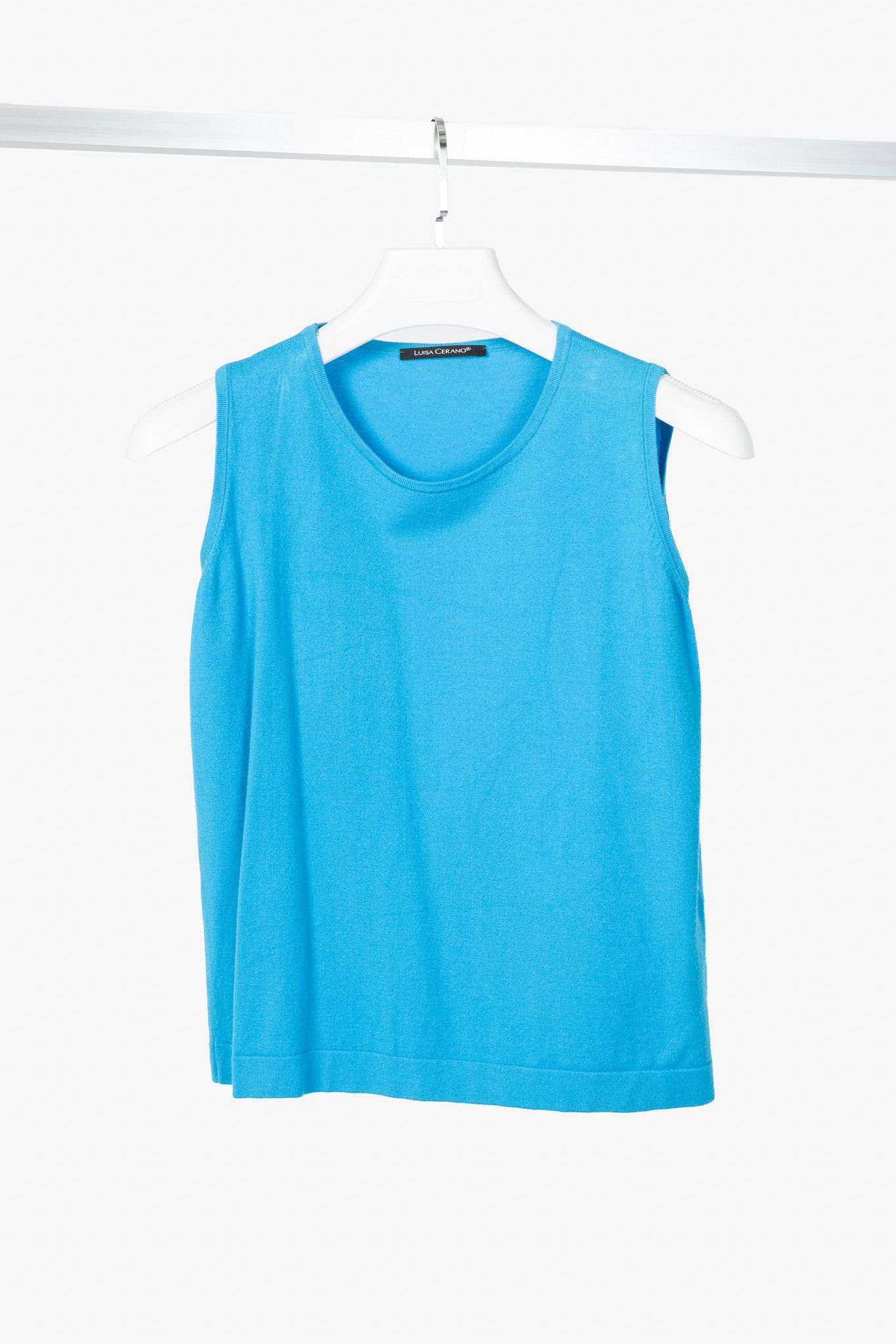 Luisa Cerano Luisa Cerano Blue Knit Sweater Vest Size M / US 6-8 / IT 42-44 - 1 Thumbnail