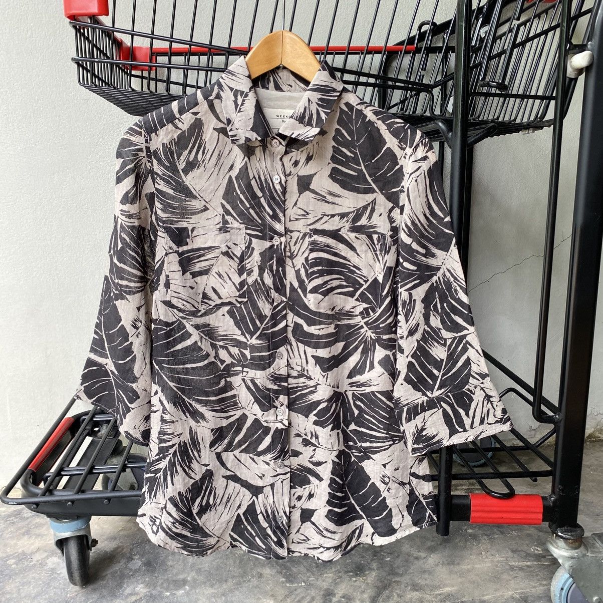 Max Mara Max Mara WEEKEND Beige Leaf Print Button-Up Shirt Size XS / US 0-2 / IT 36-38 - 1 Thumbnail