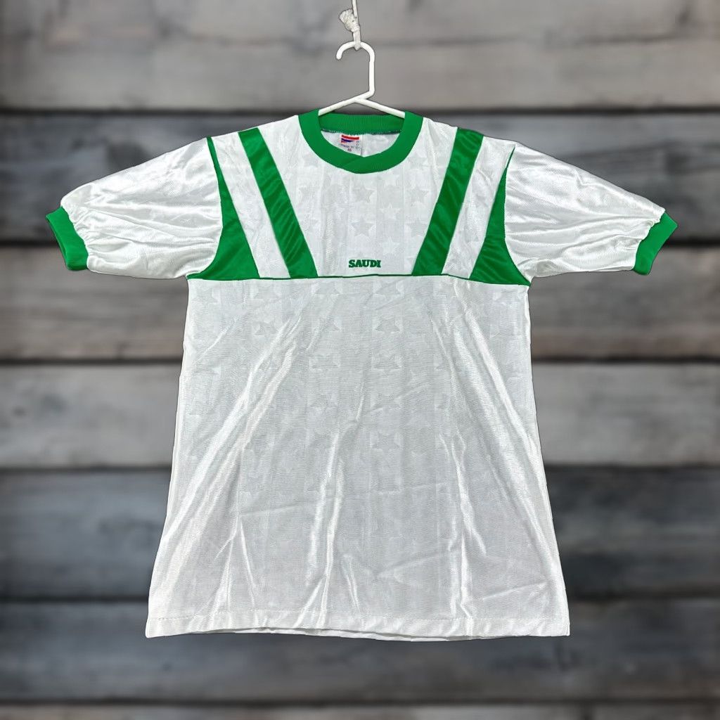 Vintage VINTAGE Saudi Arabia Football Jersey Mens Small White Green Polyester 80s Shirt Short Sleeve Logo Size US S / EU 44-46 / 1 - 1 Thumbnail