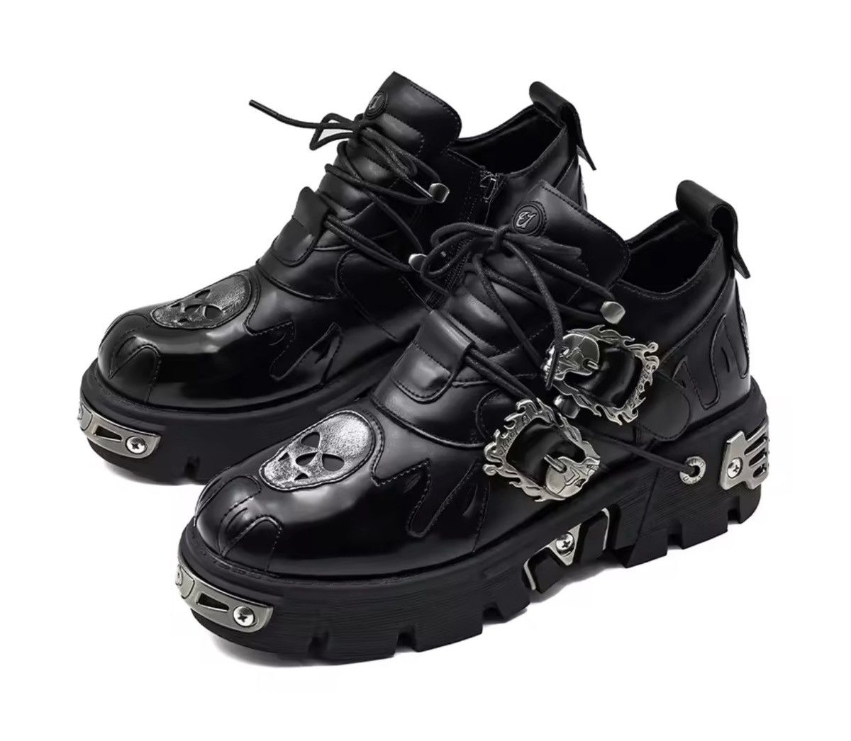 Japanese Brand Microfiber Platform Boots -New Rock Style -Lightweight Boots Size US 10 / EU 43 - 6 Thumbnail