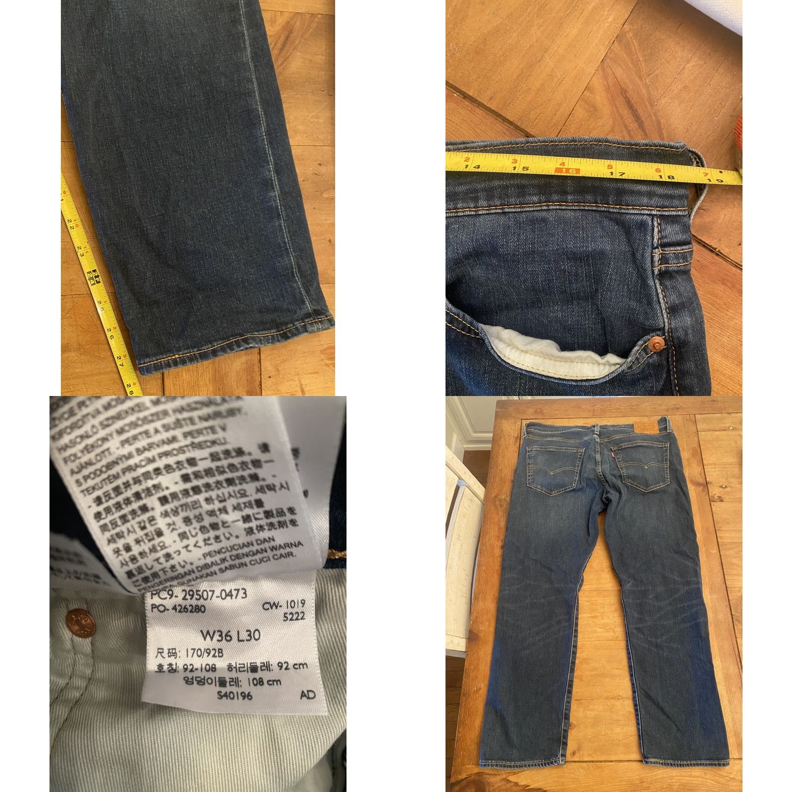 Levi's Levi's Premium 502 Regular Tapered BIG E Dark Blue Denim Jeans Men 38x30 Leather Size US 34 / EU 50 - 8 Thumbnail