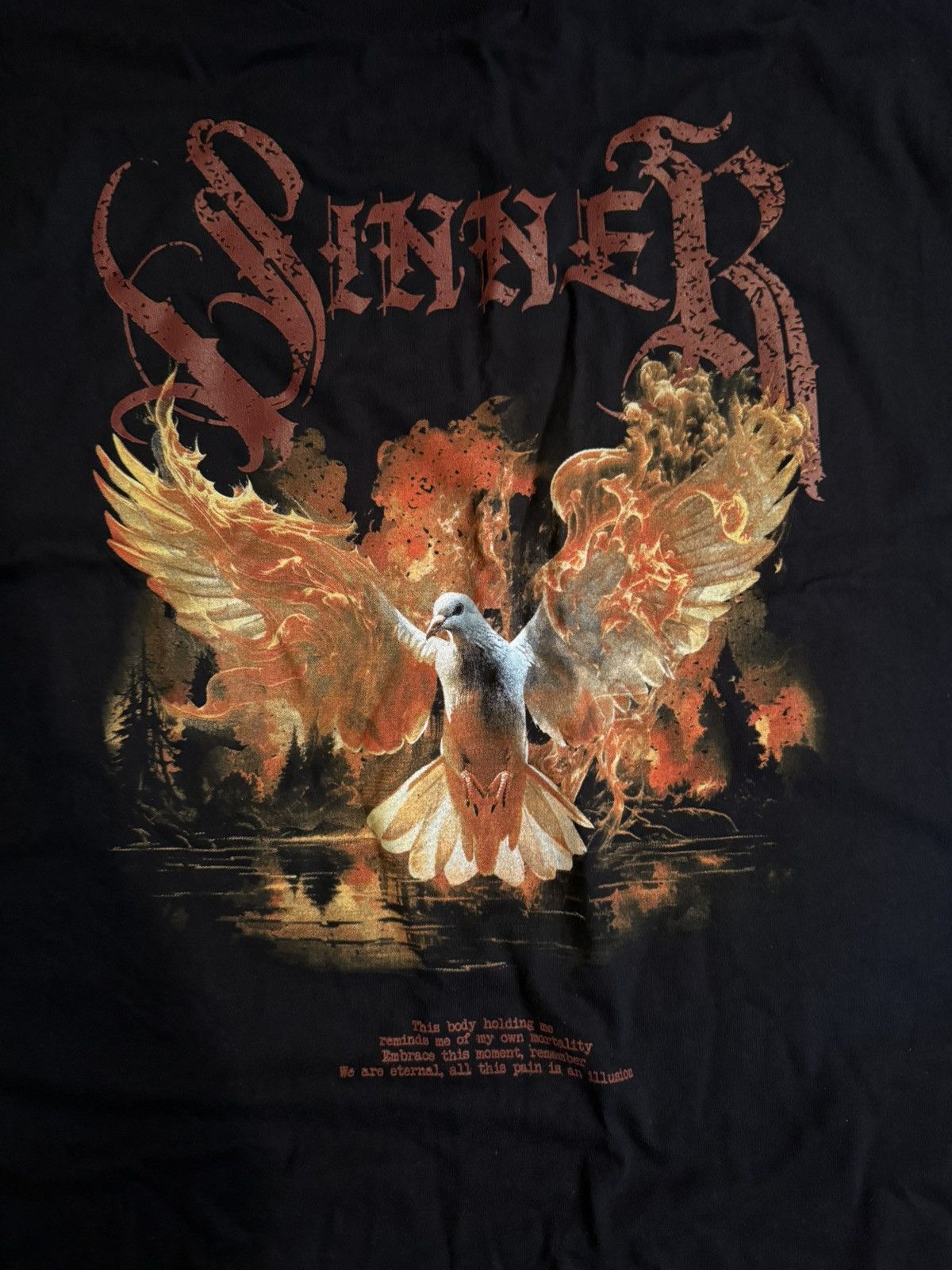 Fashion Nova "Sinner" Phoenix/Dove Graphic Size US XXL / EU 58 / 5 - 2 Thumbnail