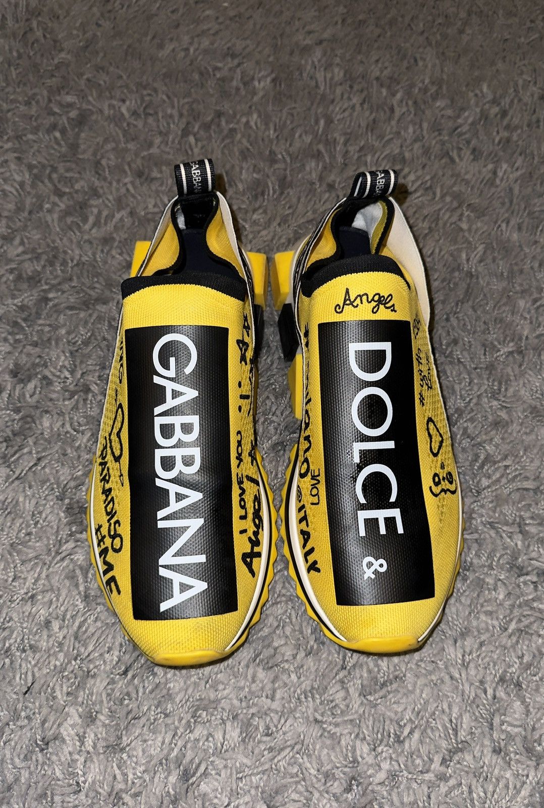 Dolce & Gabbana Dolce Gabbana Sorrento Slip On Sneakers - Yellow Graffiti Size US 9 / EU 42 - 10 Thumbnail