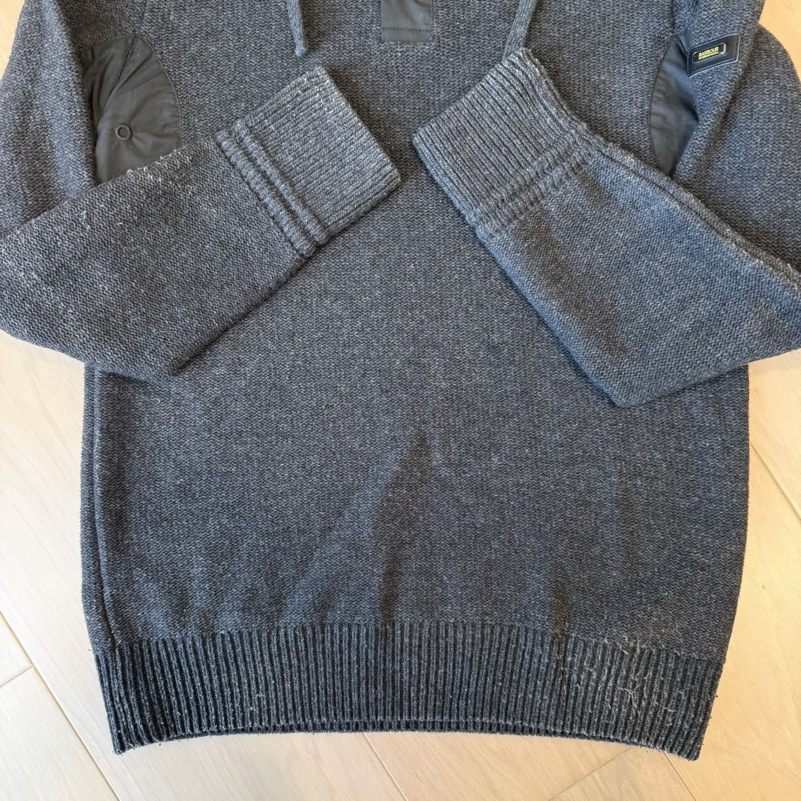 Barbour Barbour Wool Sweater Small Dark Gray Hooded Pullover Size US S / EU 44-46 / 1 - 7 Thumbnail