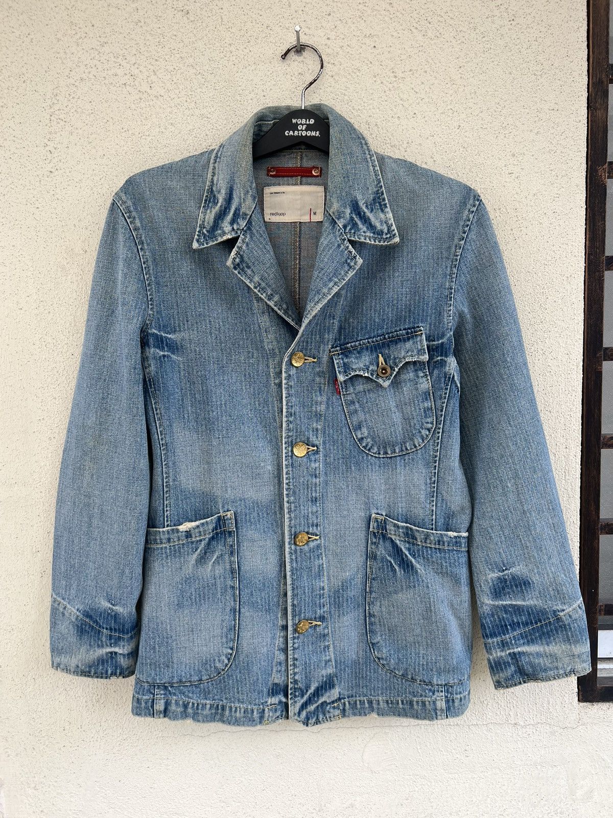 Levi's Vintage 2004 Levi’s Redloop Fade Blue HBT Denim Chore Jacket Size US M / EU 48-50 / 2 - 6 Thumbnail