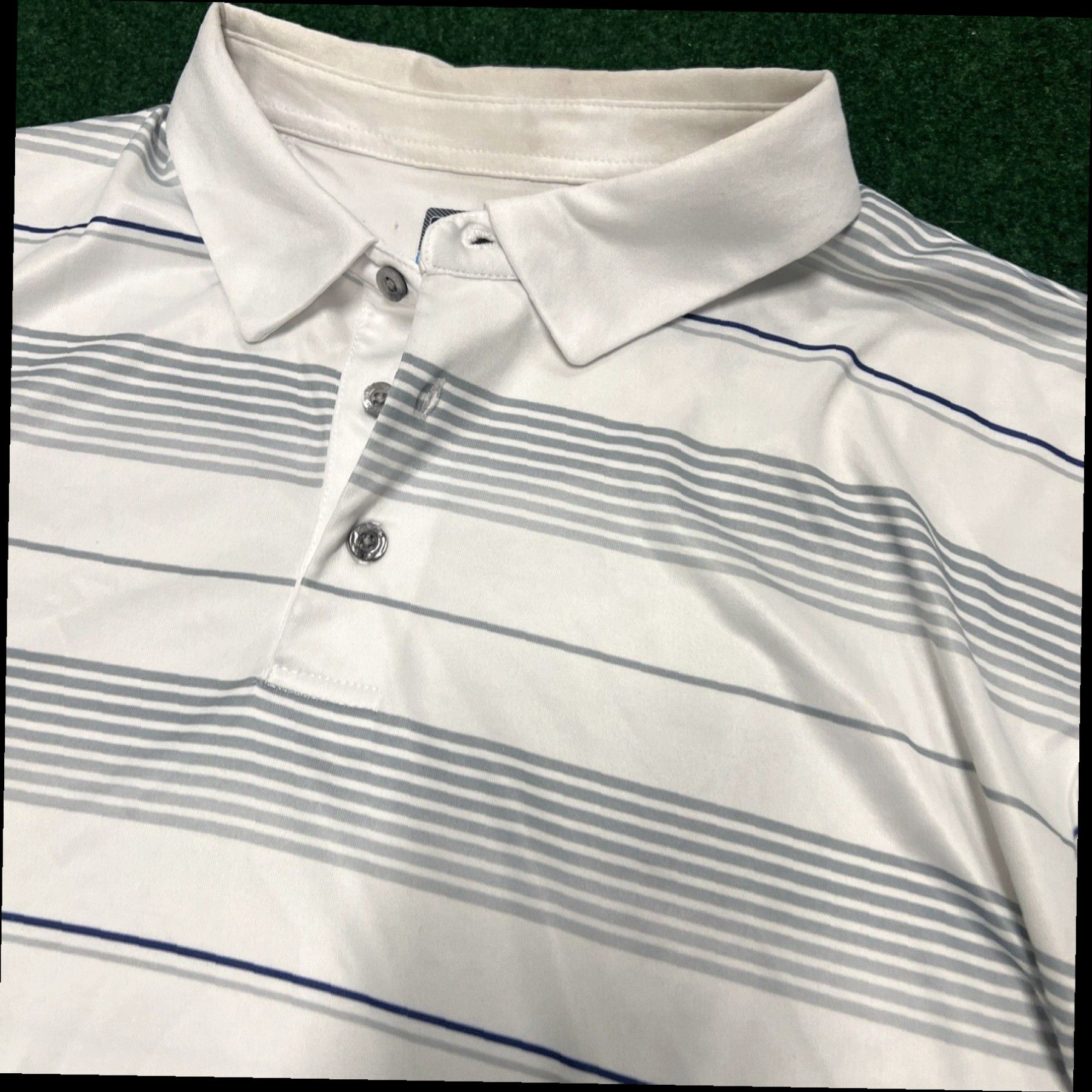 PGA Tour PGA Tour Polo Shirt Men XL White Blue Striped Pro Series Athletic Fit Golfing Size US XL / EU 56 / 4 - 3 Thumbnail