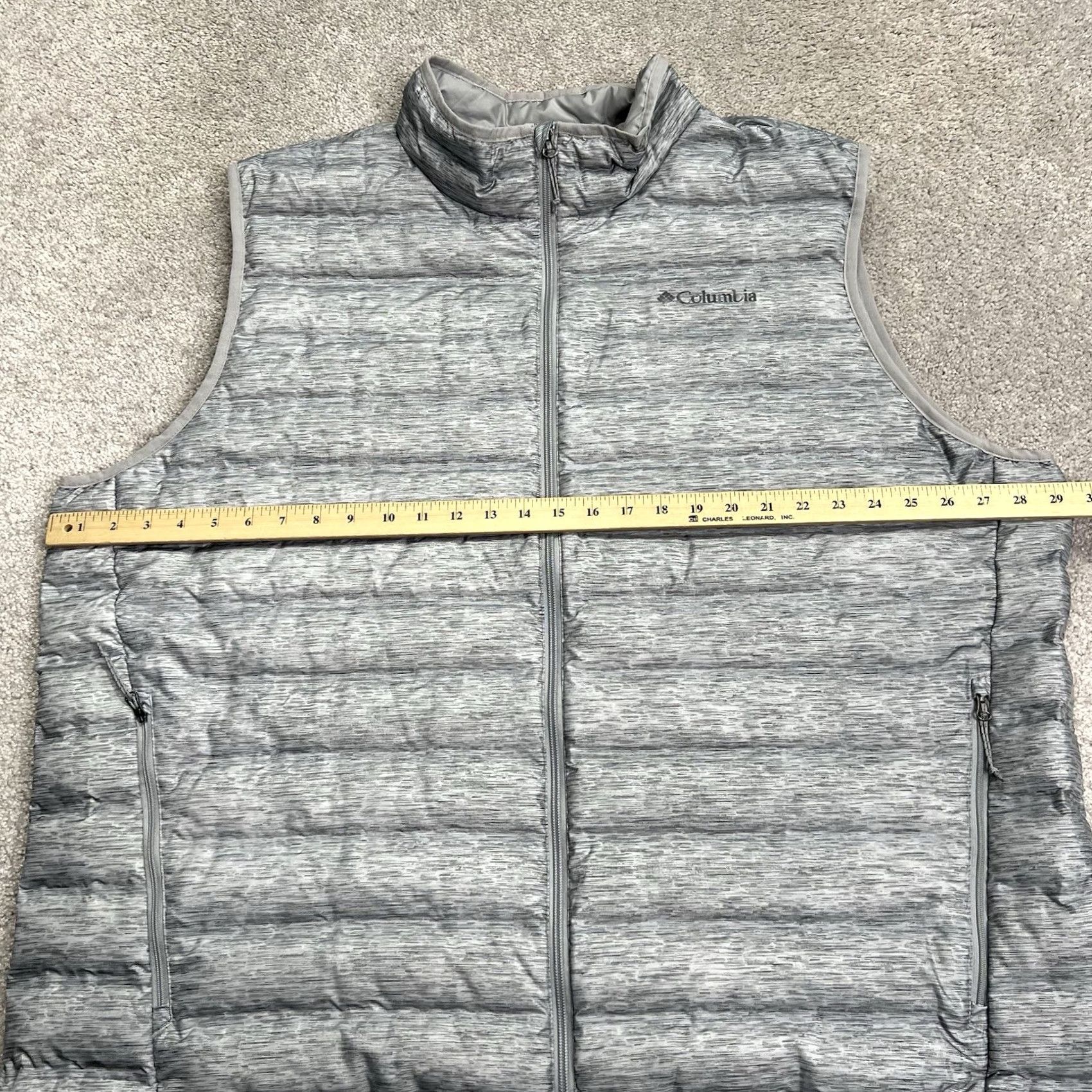 Vintage Columbia Puffer Vest Men’s 3X Duck Down Fill Quilted Gray Full Zip Outdoors Golf Vest Size US XXL / EU 58 / 5 - 7 Thumbnail