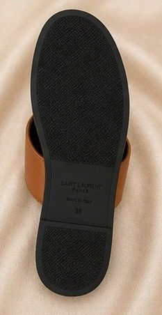 Yves Saint Laurent Brown Gold Accent Slide Sandals for Women Size US 8.5 / IT 38.5 - 3 Thumbnail